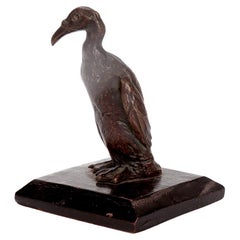 Vintage Miniature Bronze Cormorant Figurine or Sculpture