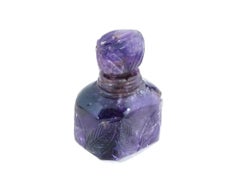 Vintage Miniature geschnitzt Amethyst Parfümflasche