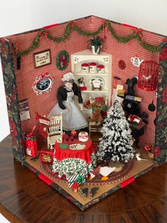 Vintage Miniature Christmas Roombox Diorama
