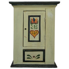 Retro Miniature Folk Art Shaker Style Wall Hanging Cabinet Cupboard