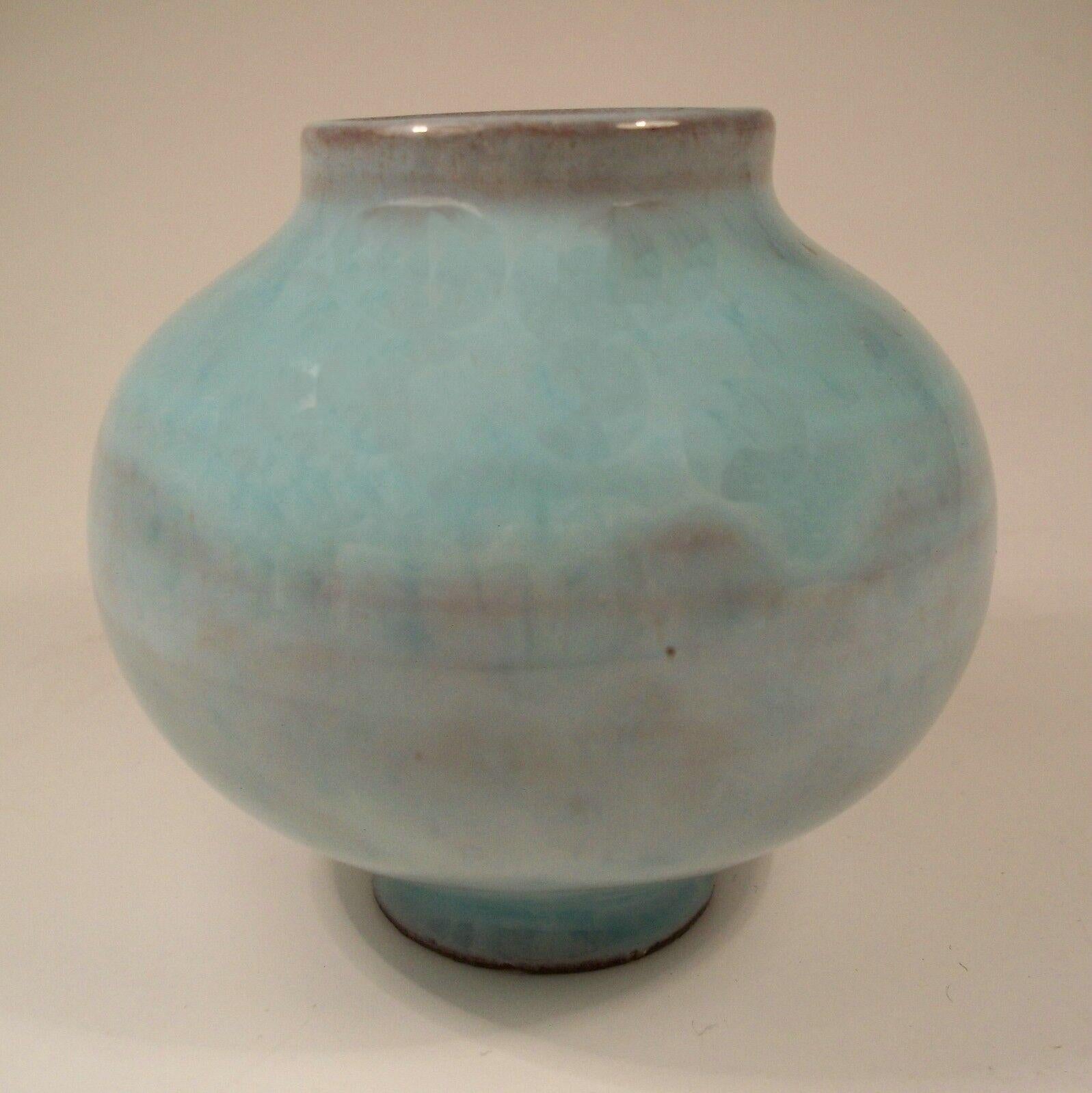 Unknown Vintage Miniature Glazed Studio Pottery Terracotta Bud Vase - Unsigned - 20th C. For Sale