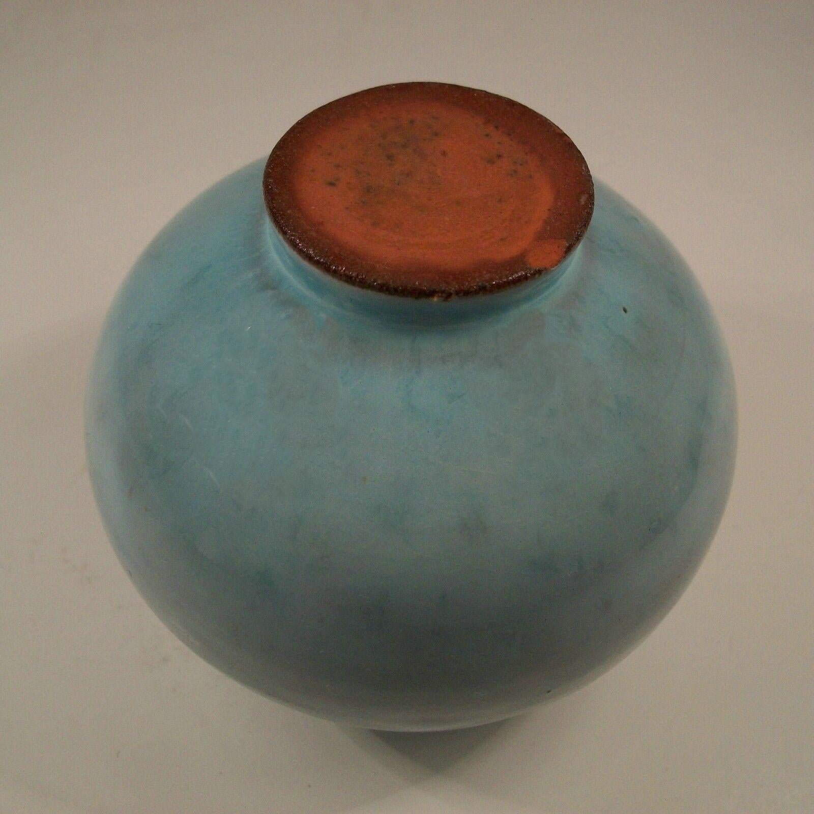 20th Century Vintage Miniature Glazed Studio Pottery Terracotta Bud Vase - Unsigned - 20th C. For Sale