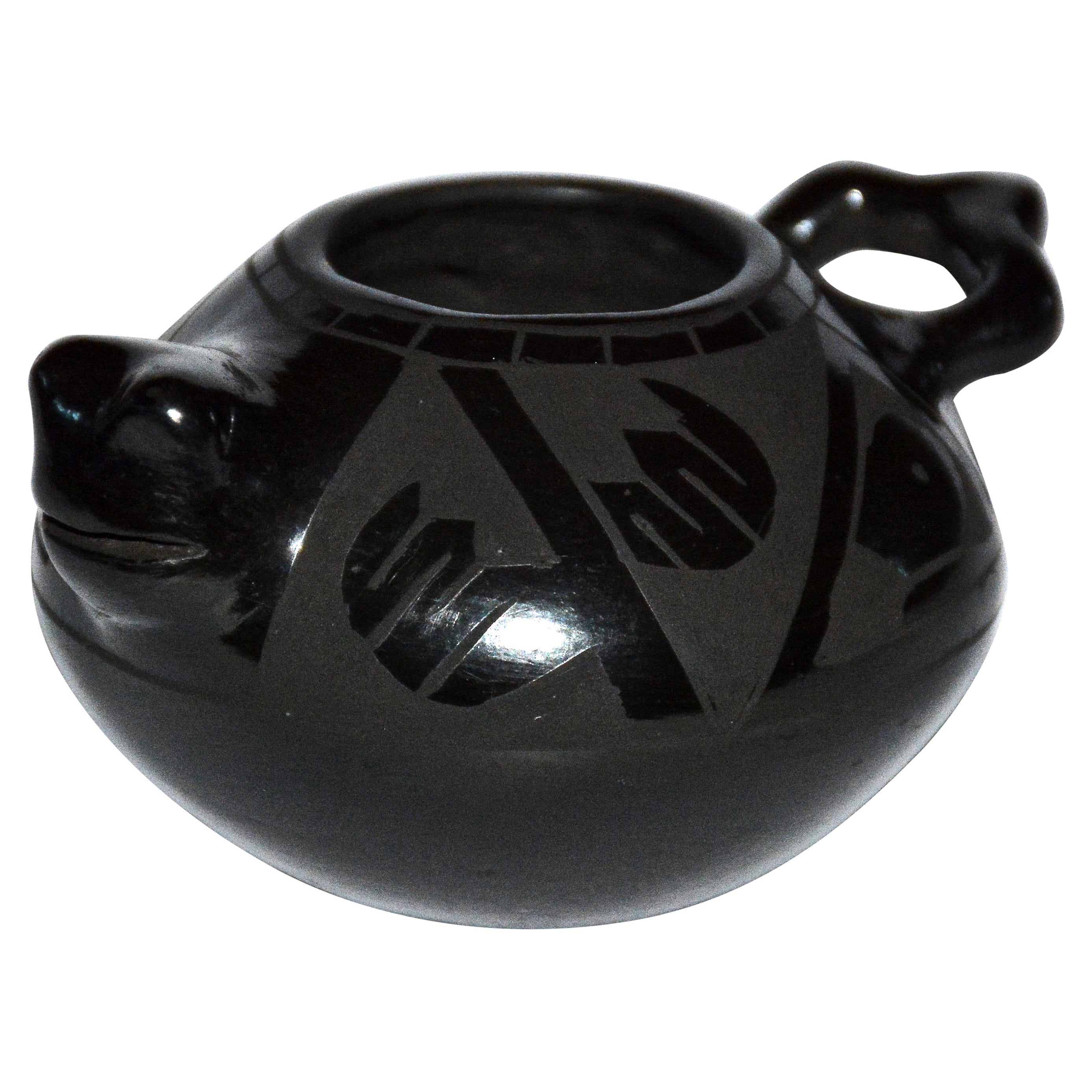 Vintage-Miniaturtopf Mata Ortiz Tadpole Fetisch von Cesar Dominguez, 1989 im Angebot