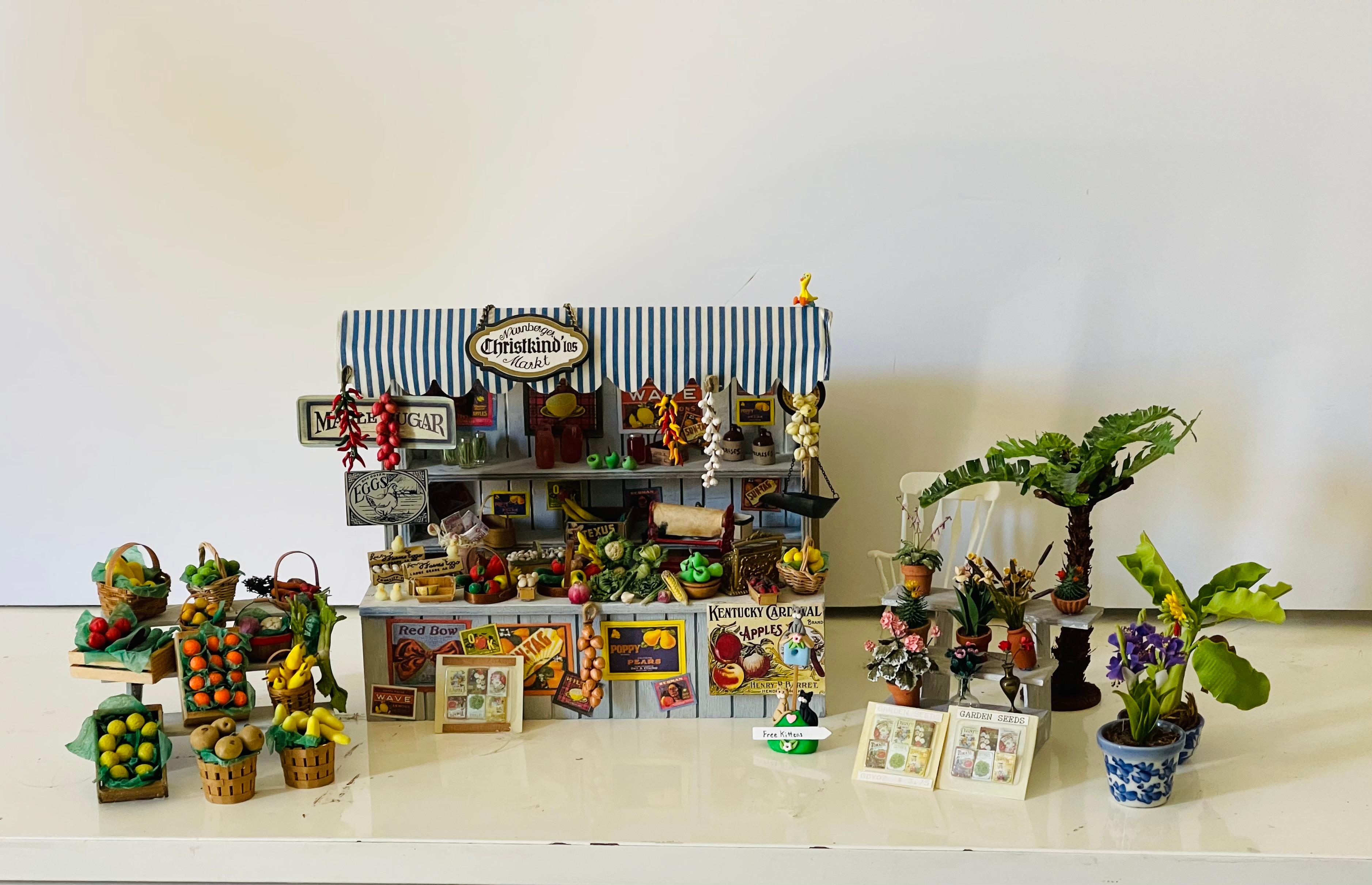 Juguetes Vintage en Miniatura Puesto Mercado de Frutas  Artesano  Hecho clásico estadounidense en venta