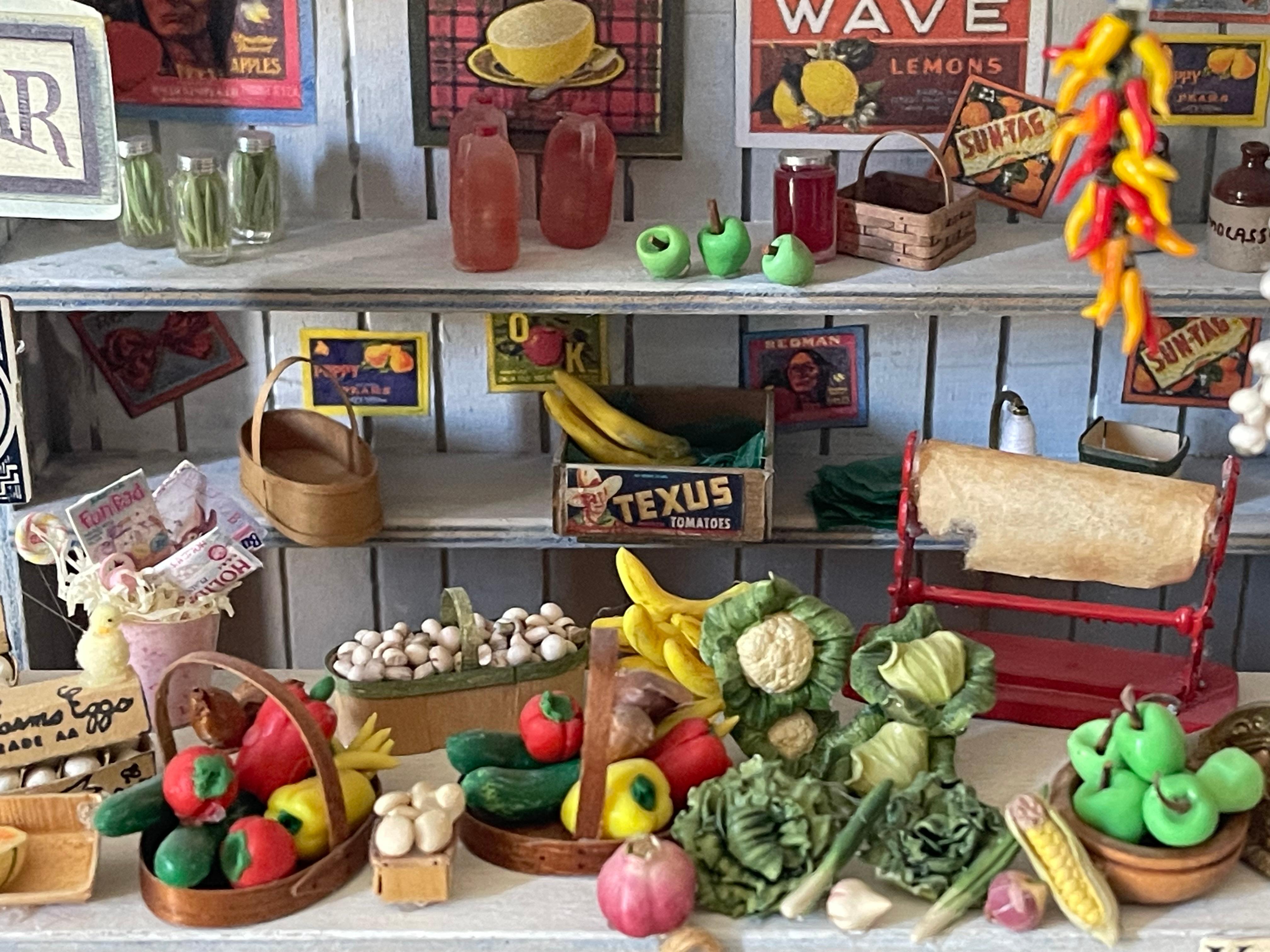 Juguetes Vintage en Miniatura Puesto Mercado de Frutas  Artesano  Hecho mediados del siglo XX en venta