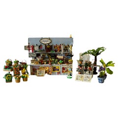 Vintage Miniature Toys Fruit Market Stand  Artisan  Made