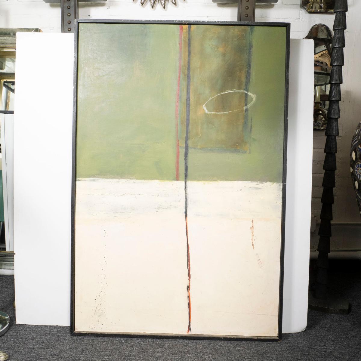 American Vintage Minimalist Abstract Expressionist Color Field Oil on Panel For Sale