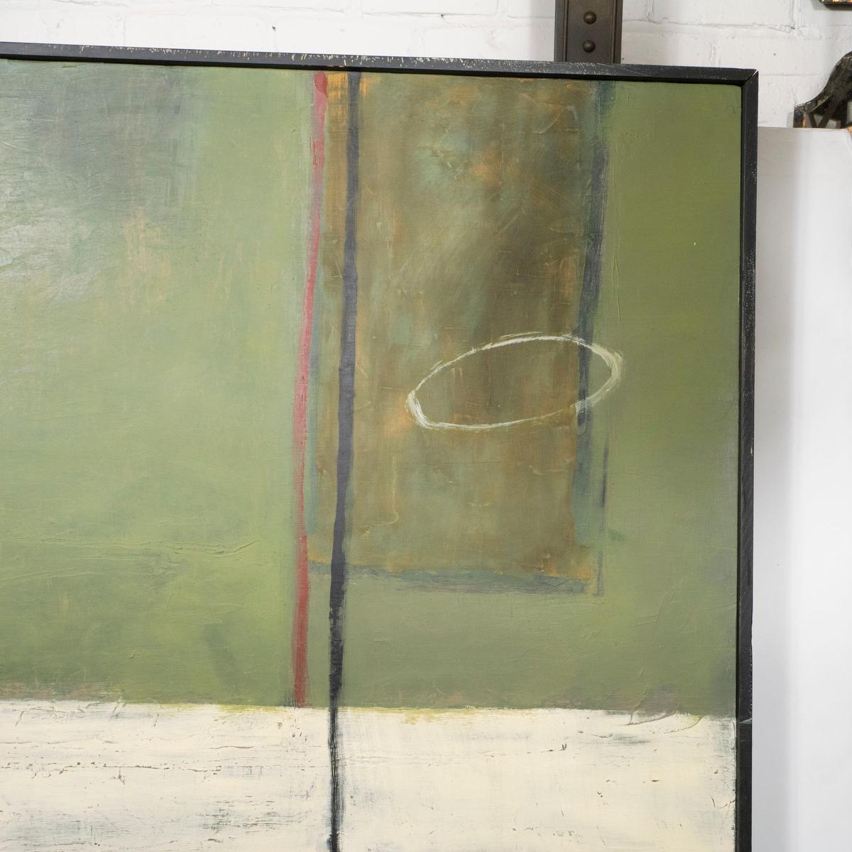 Paint Vintage Minimalist Abstract Expressionist Color Field Oil on Panel For Sale