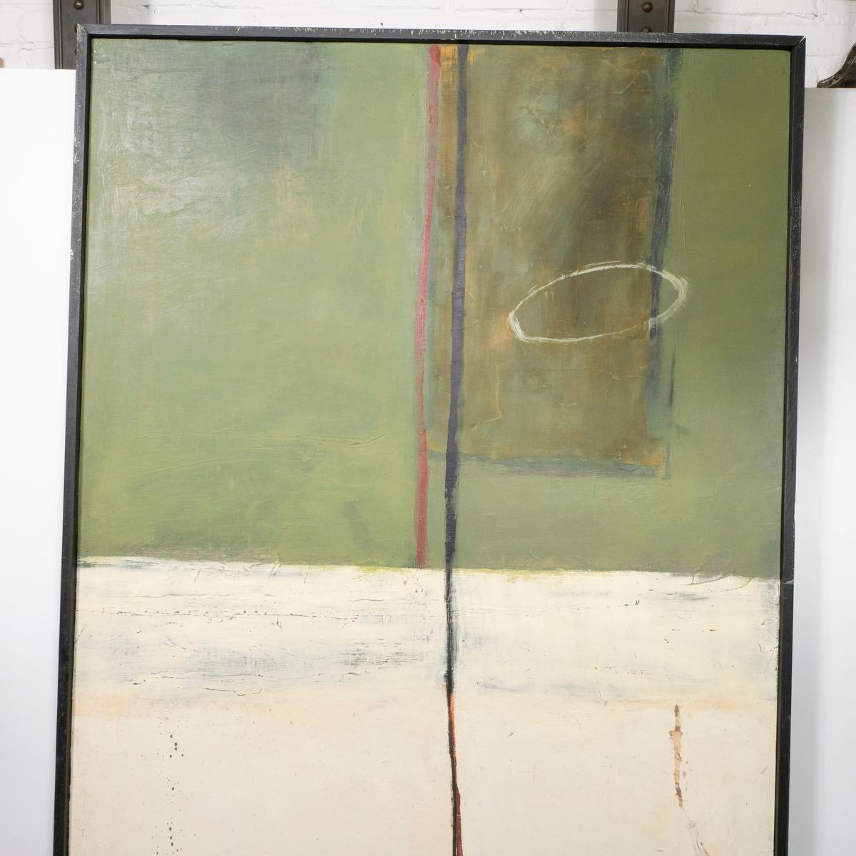 Vintage Minimalist Abstract Expressionist Color Field Oil on Panel For Sale 1