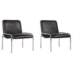 Vintage Minimalist Chrome Armchair from Thonet, 1970s., Set of 2