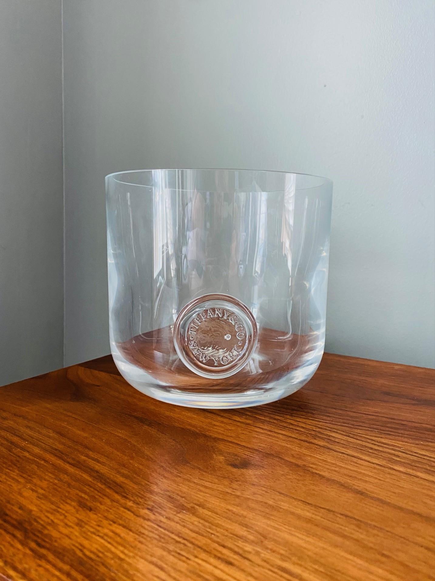 Vintage Minimalist Crystal Ice Bucket by Tiffany & Co 5