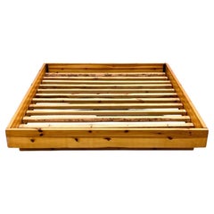 Vintage Minimalist Dutch old growth pine King floating bed Frame Rustic