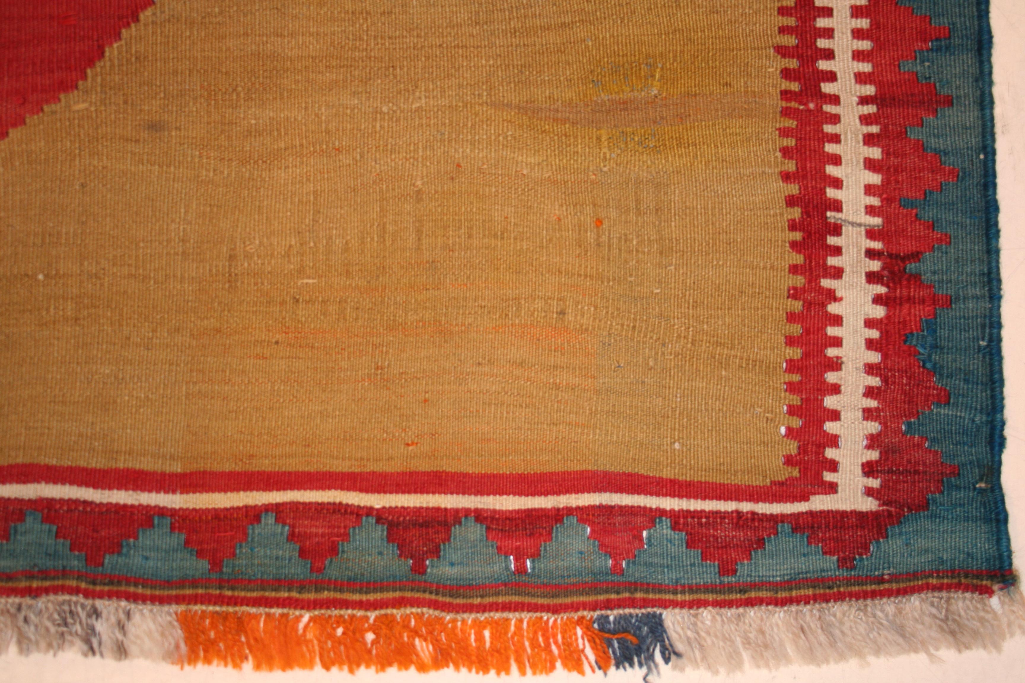 Wool Vintage Minimalist Graphic Tribal Kilim Rug