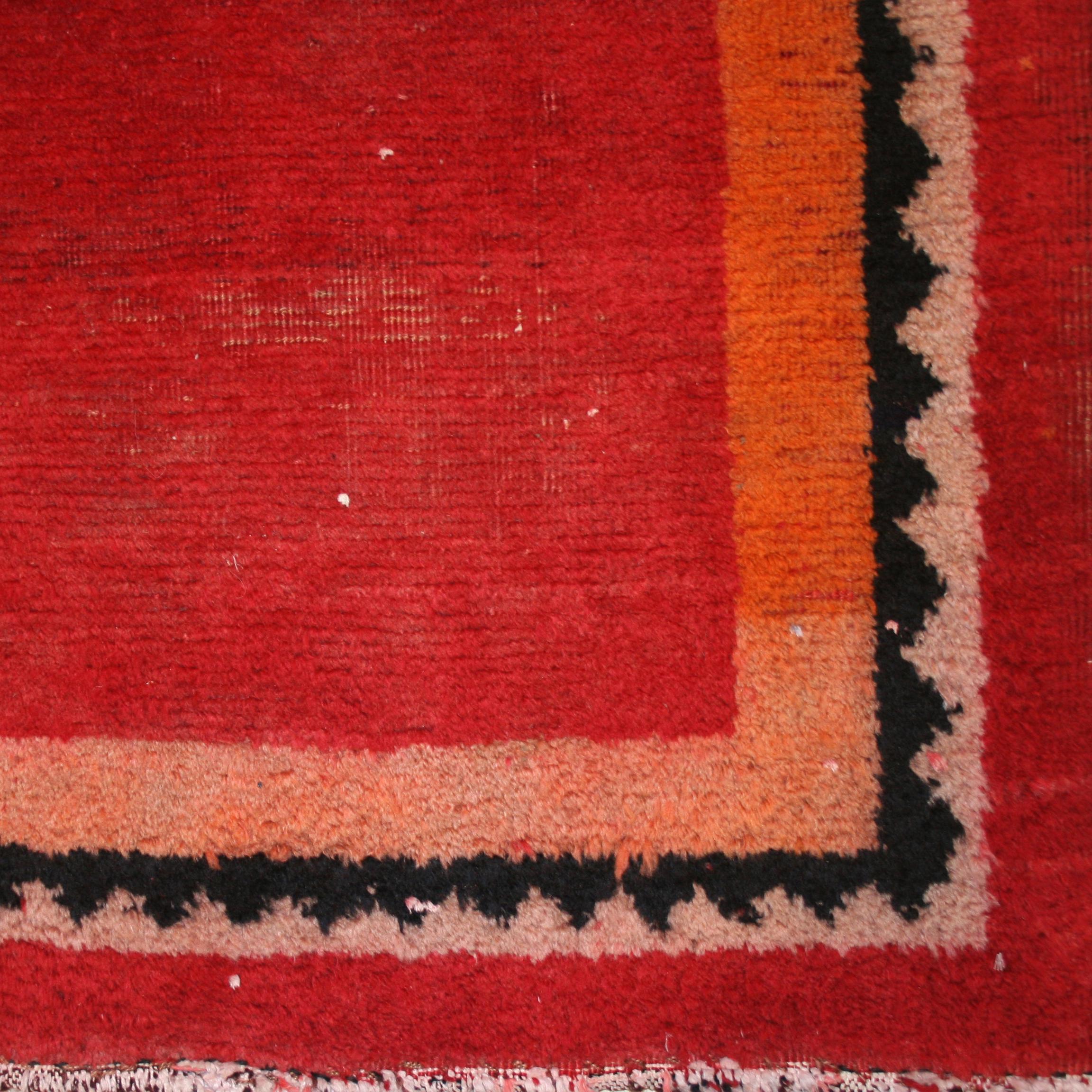 Turkish Vintage Minimalist Graphic Tulu Rug For Sale