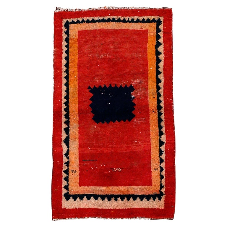 Vintage Minimalist Graphic Tulu Rug For Sale at 1stDibs