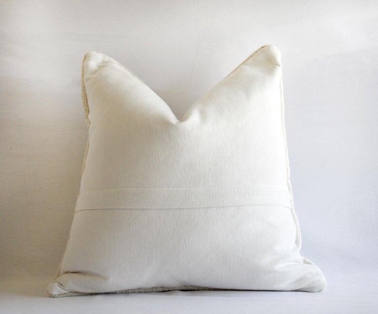 Vintage Minimalist Hemp OffWhite Accent Pillow For Sale at 1stdibs