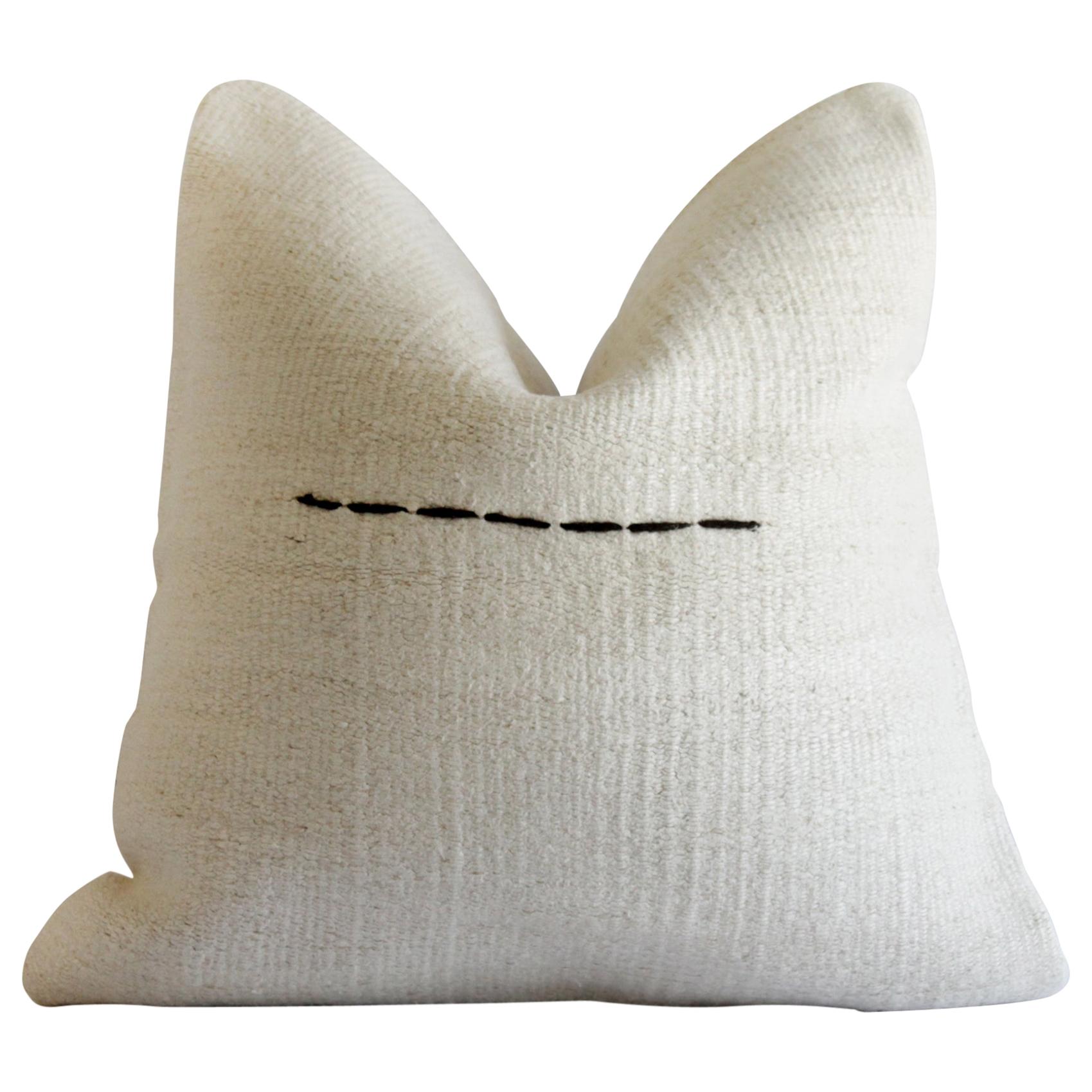Vintage Minimalist Hemp OffWhite Accent Pillow at 1stDibs