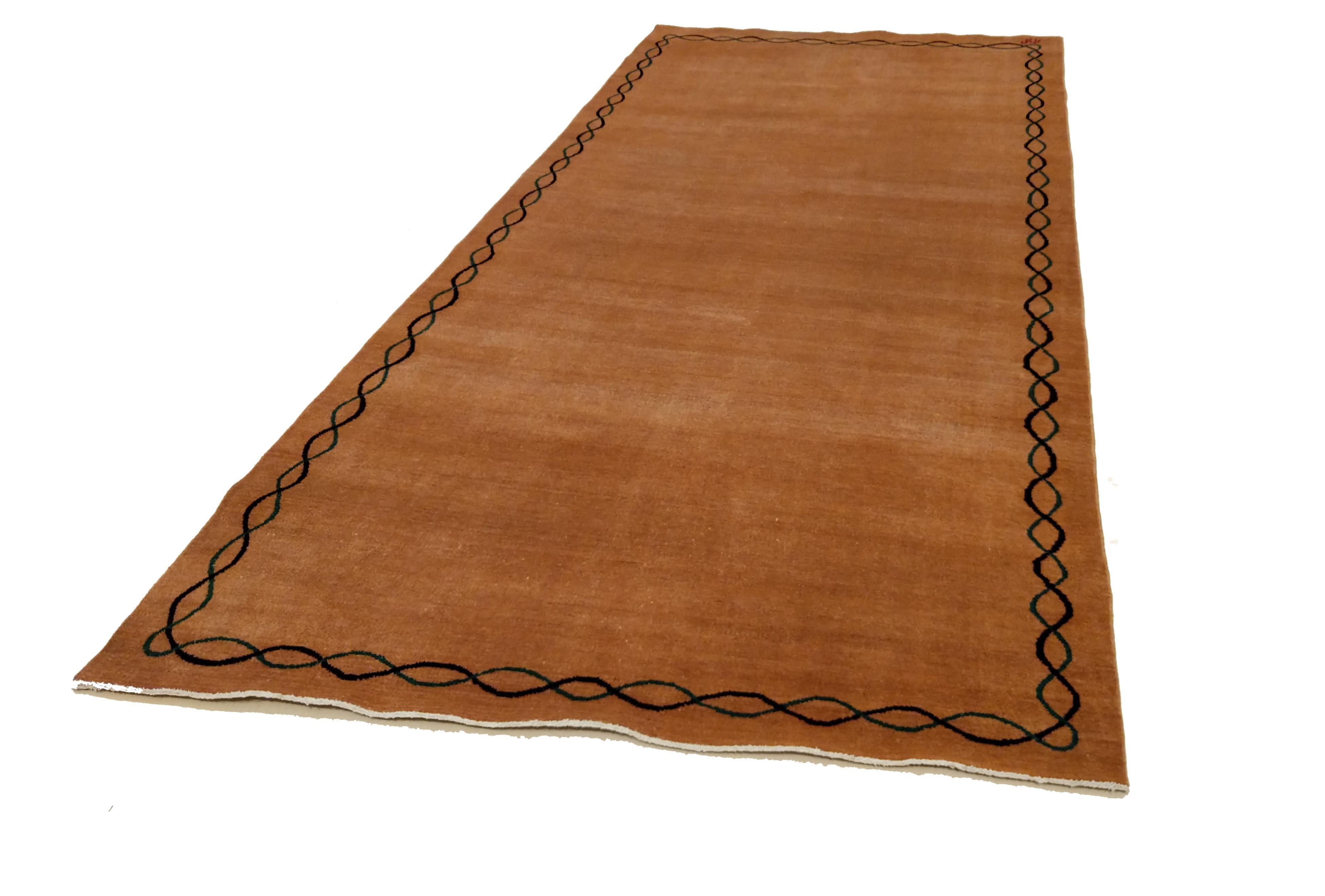 Modernistischer Teppich im Vintage-Stil (Indisch) im Angebot