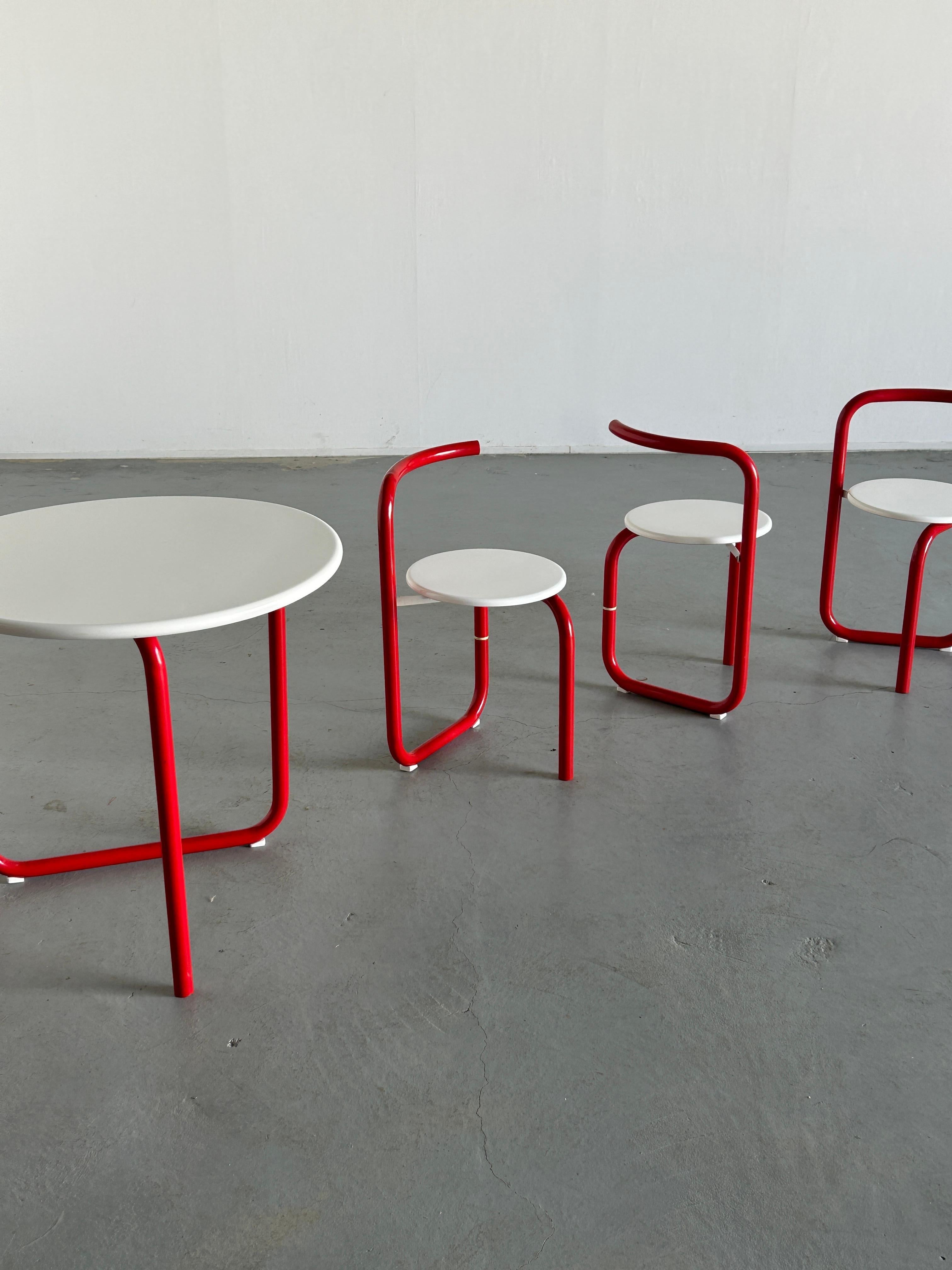 Vintage Minimalist Pop Art Garden Seating Set, Folding Chairs and Table, 1970s For Sale 7