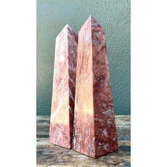 Vintage Minimalist Stone Obelisks - A Pair