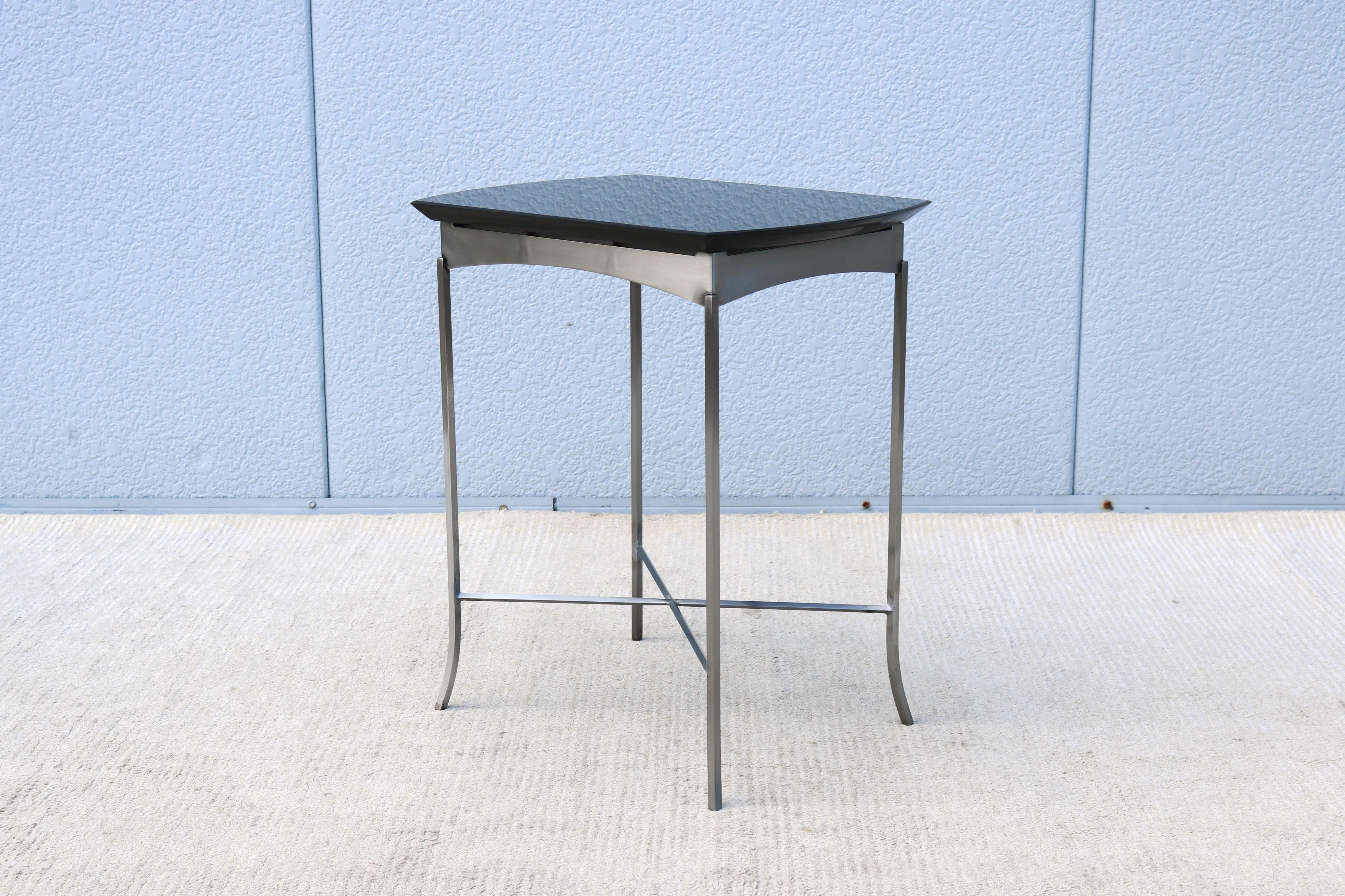 Tavolino minimalista d'epoca Tom McHugh per Brayton McHugh in granito e acciaio in vendita 6