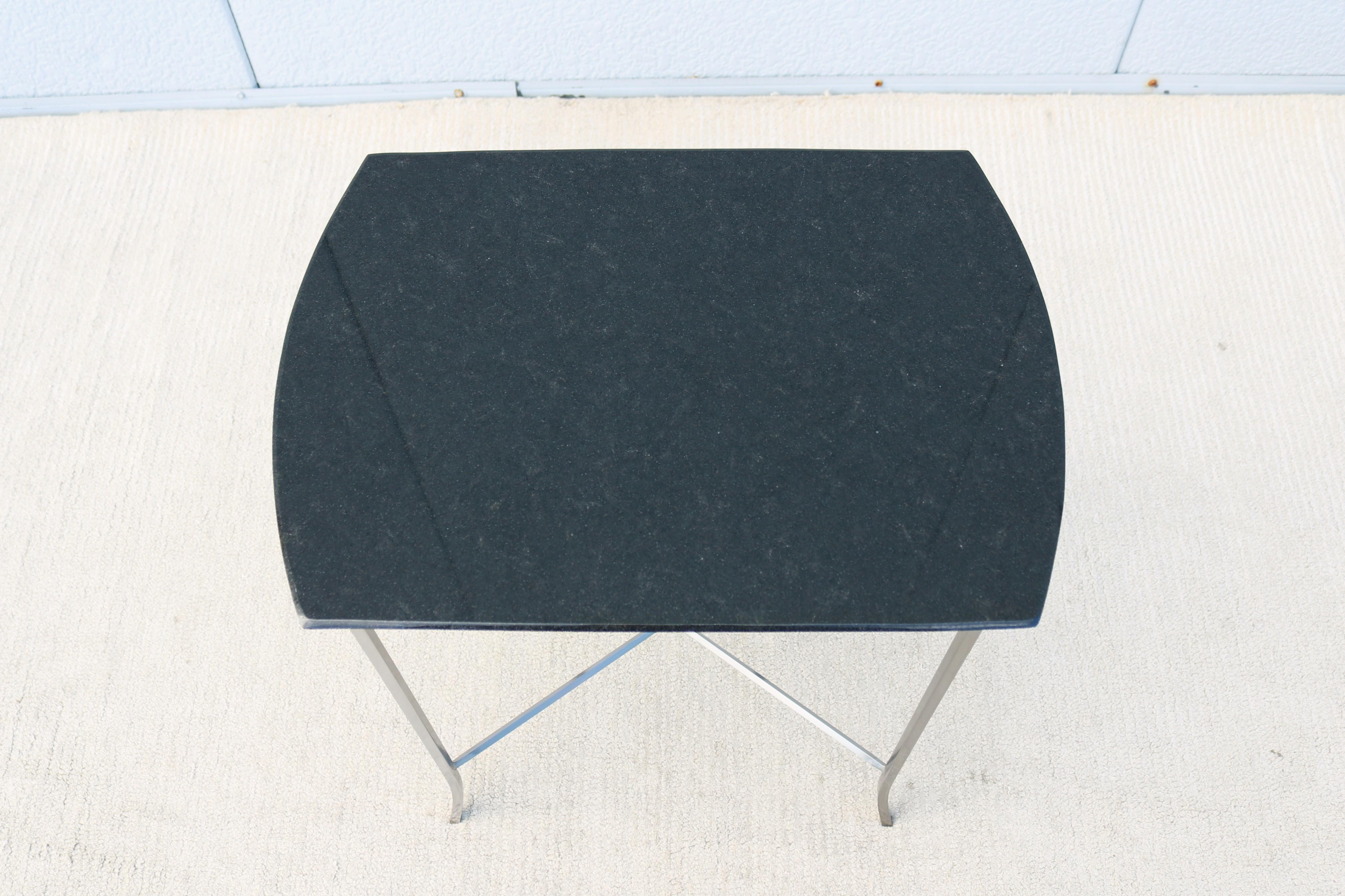 Tavolino minimalista d'epoca Tom McHugh per Brayton McHugh in granito e acciaio in vendita 8
