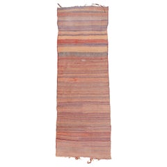 Vintage Minimalist Tribal Kilim Runner Rug