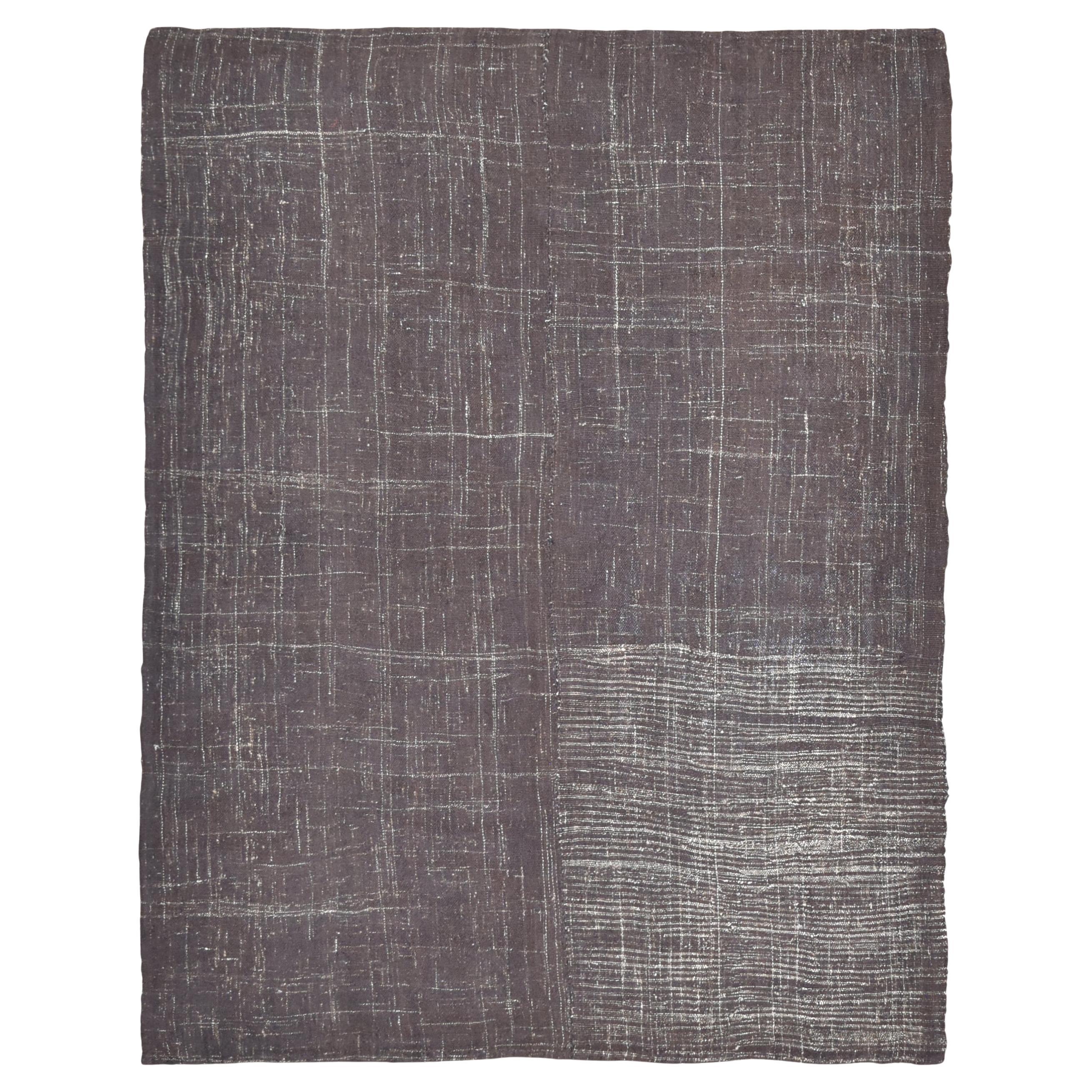 Chador Kilim minimaliste vintage en poils de chèvre 7'2''x9'2'' en vente
