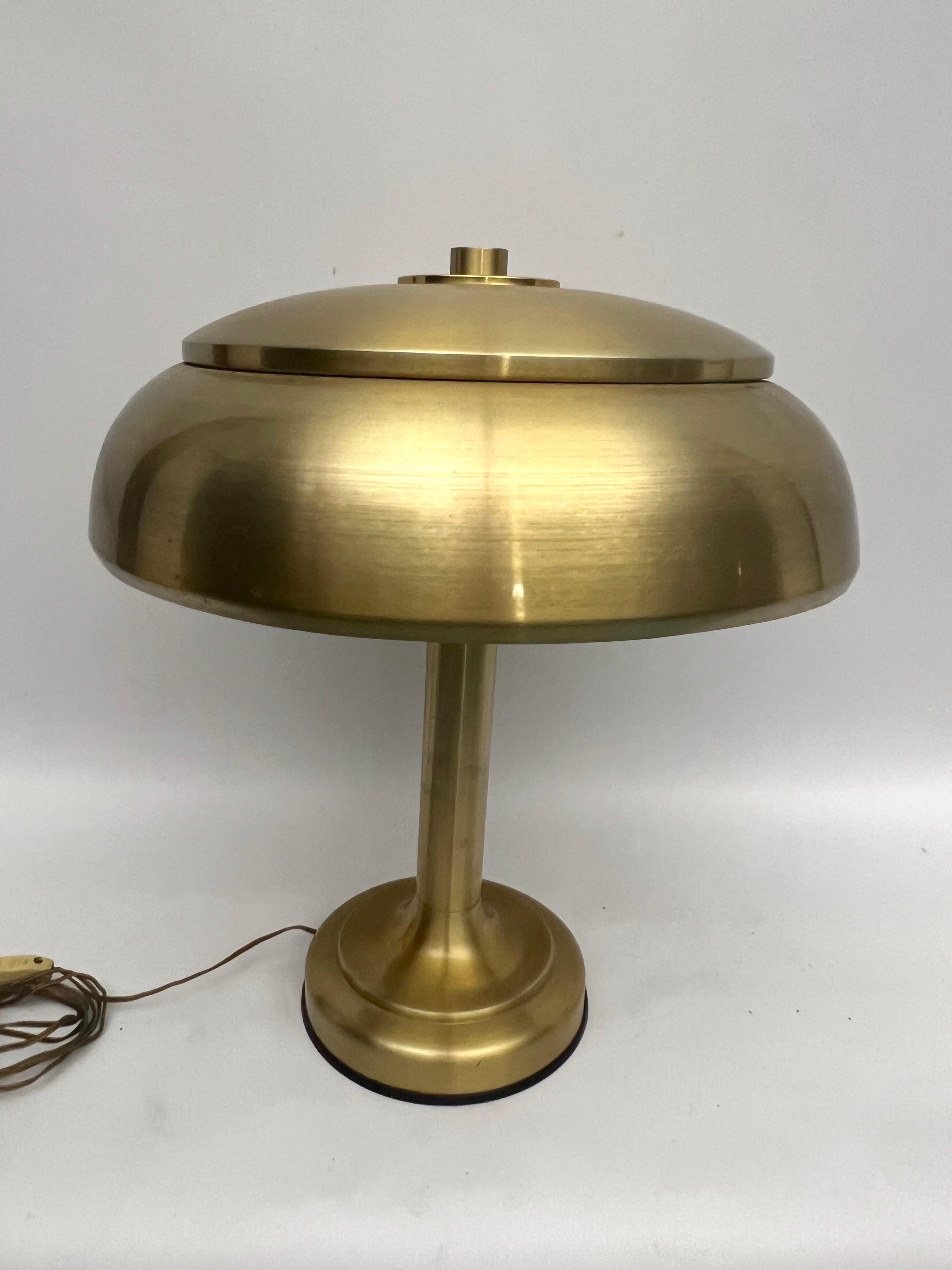 Vintage Ministerial gilded table lamp. Italy 1950s For Sale 3