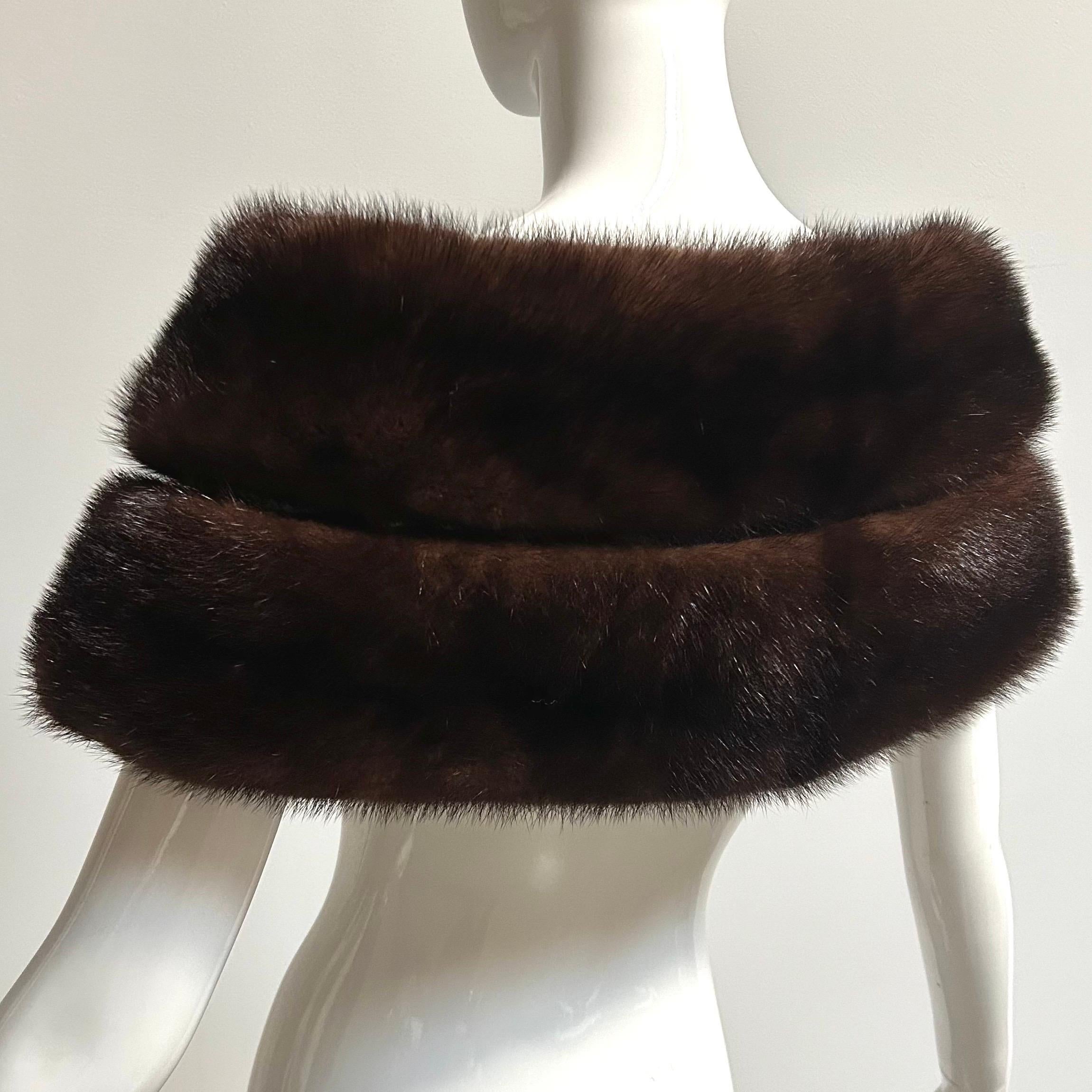 Black Vintage Mink Fur Stole, Wrap, Fling, Scarf, Cape or Collar by Bullock's Wilshire