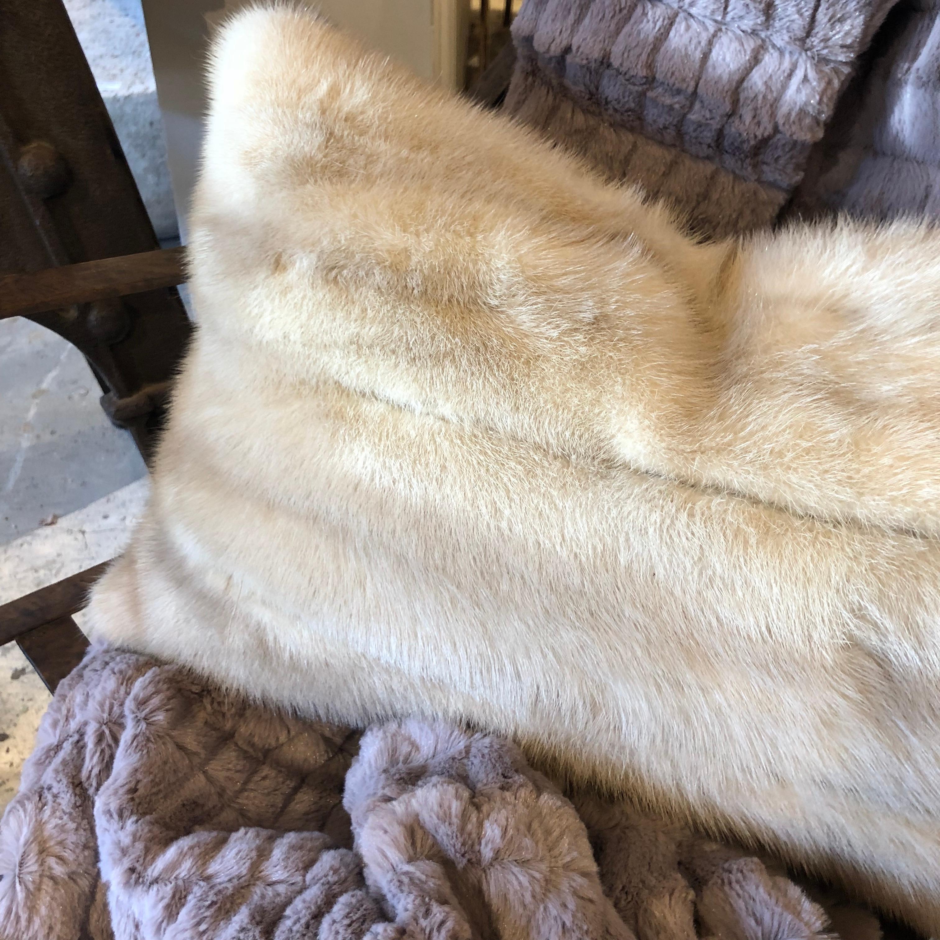 Contemporary Vintage Mink Pillow with Down Insert