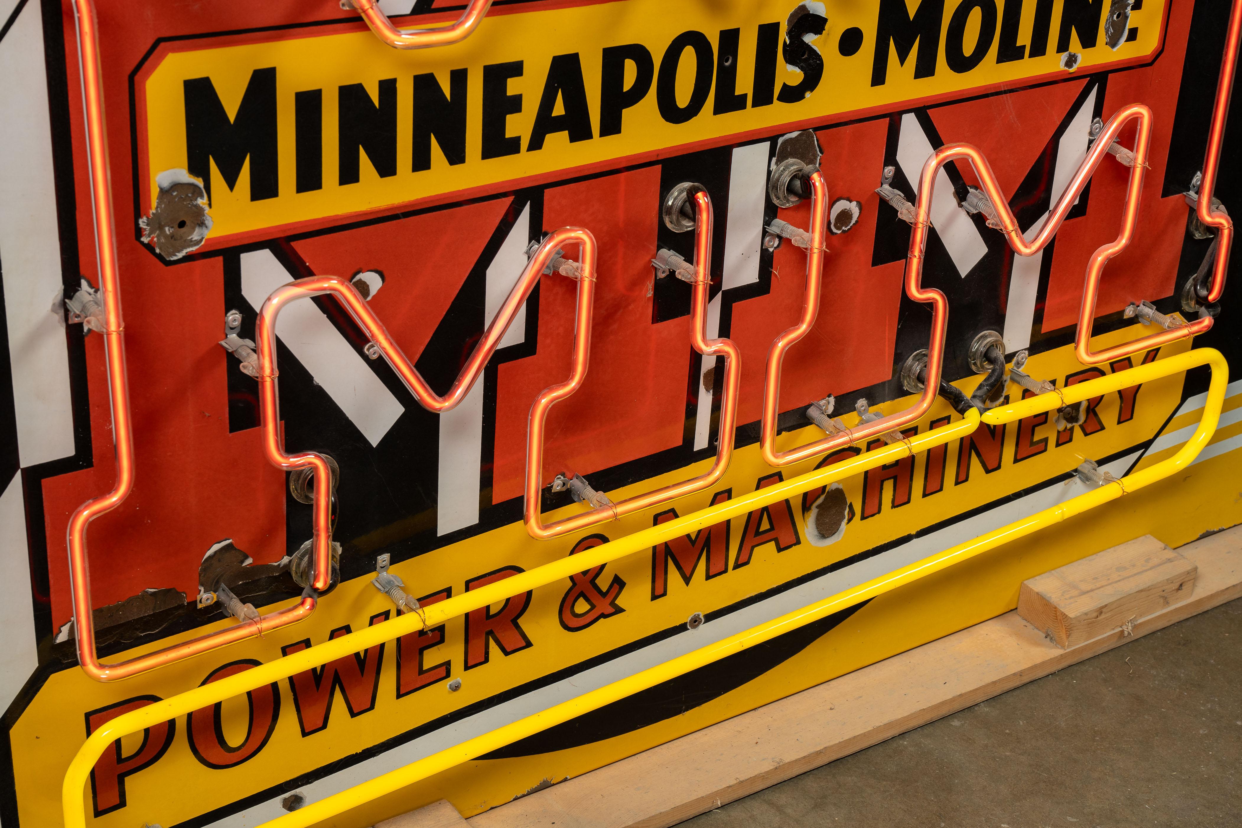 20th Century Vintage Minneapolis-Moline SSP Neon Sign For Sale