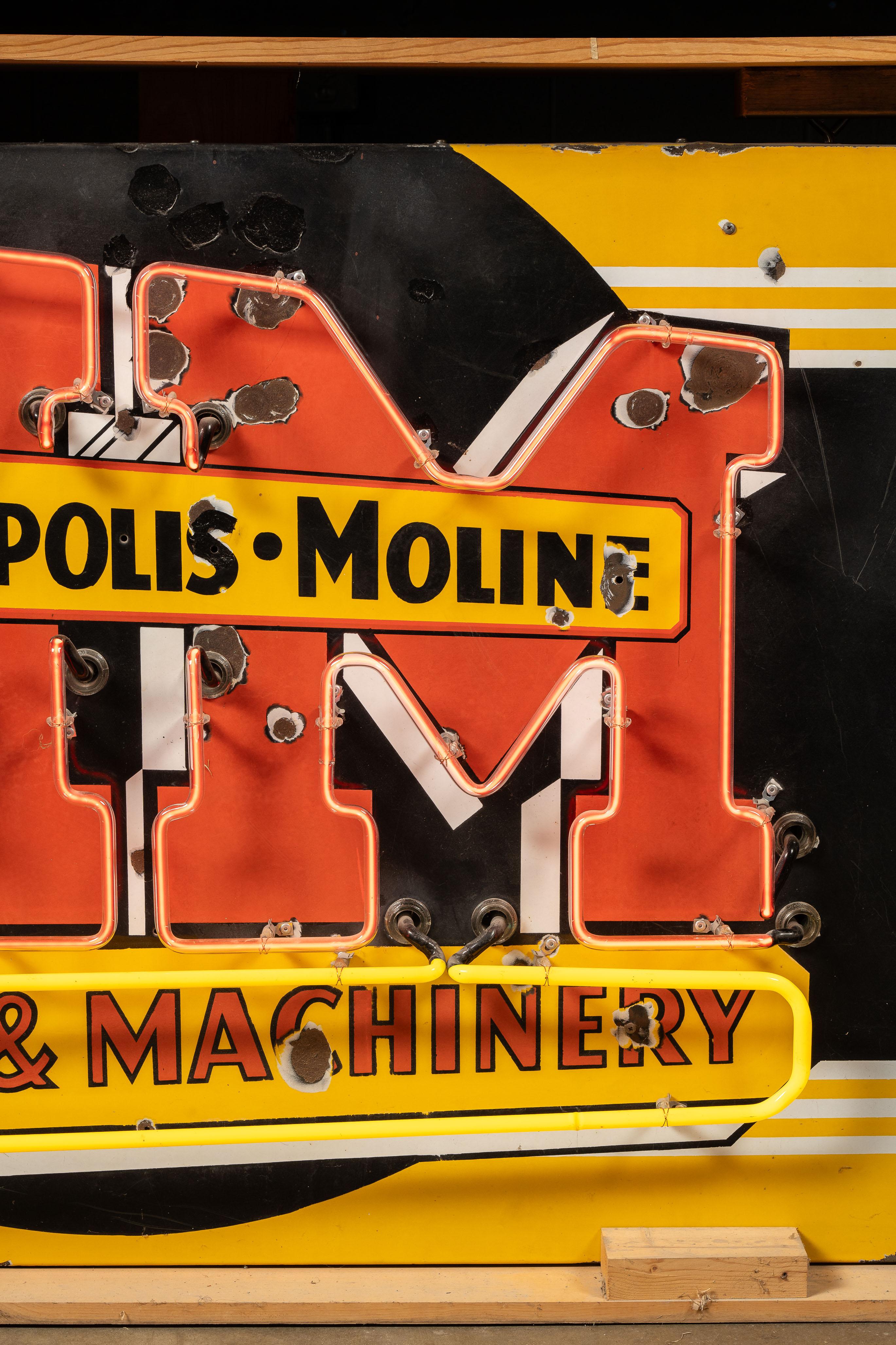 Vintage Minneapolis-Moline SSP Neonschild, Neon, Vintage (Metall) im Angebot
