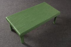 Vintage Mintgrüner mit Jute umwickelter hölzerner Kaffee-/Cocktailtisch