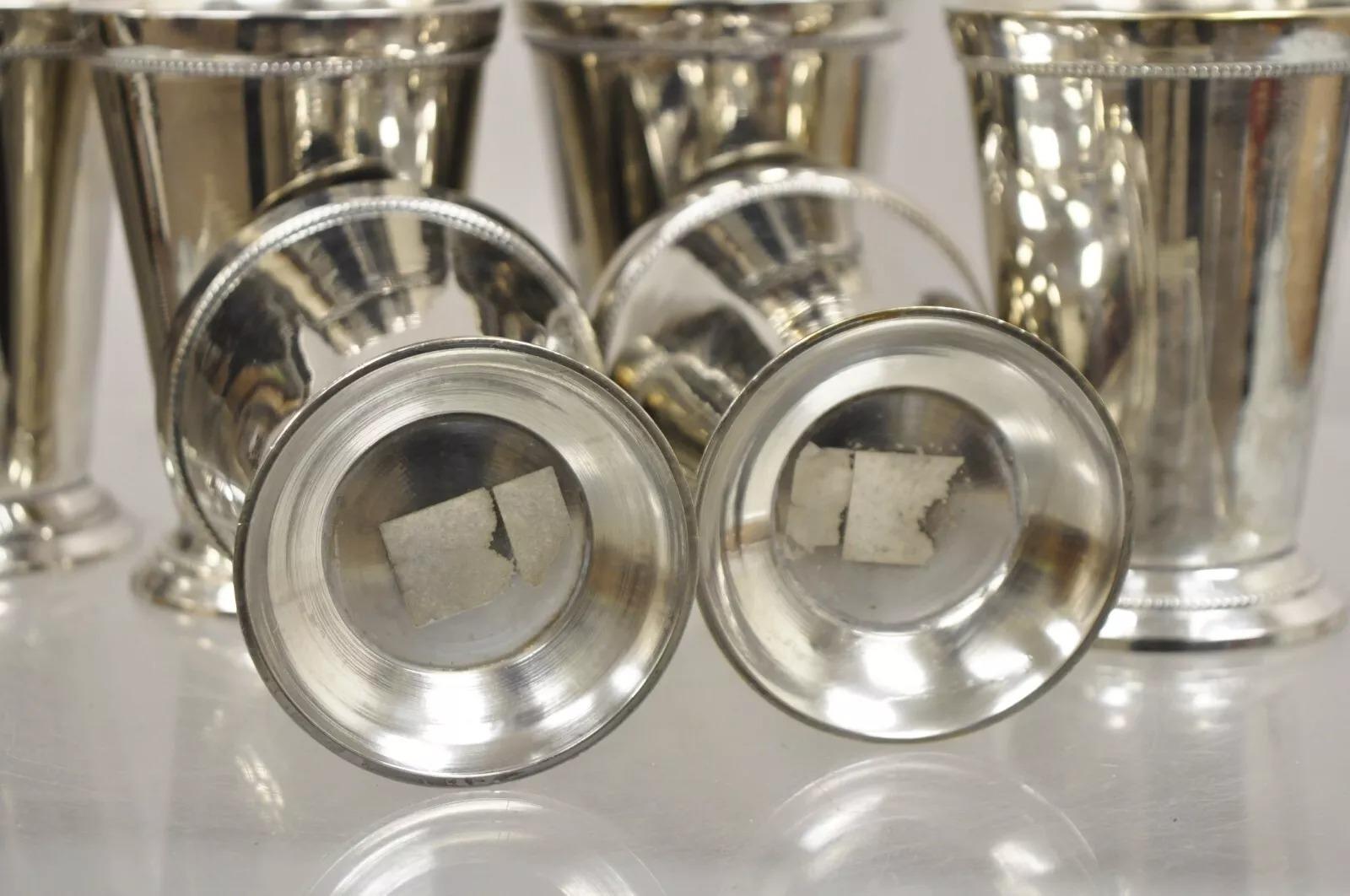 Vintage Mint Julep Vaso Copa plateado attr Patrick Henry Italia - Set de 6 3