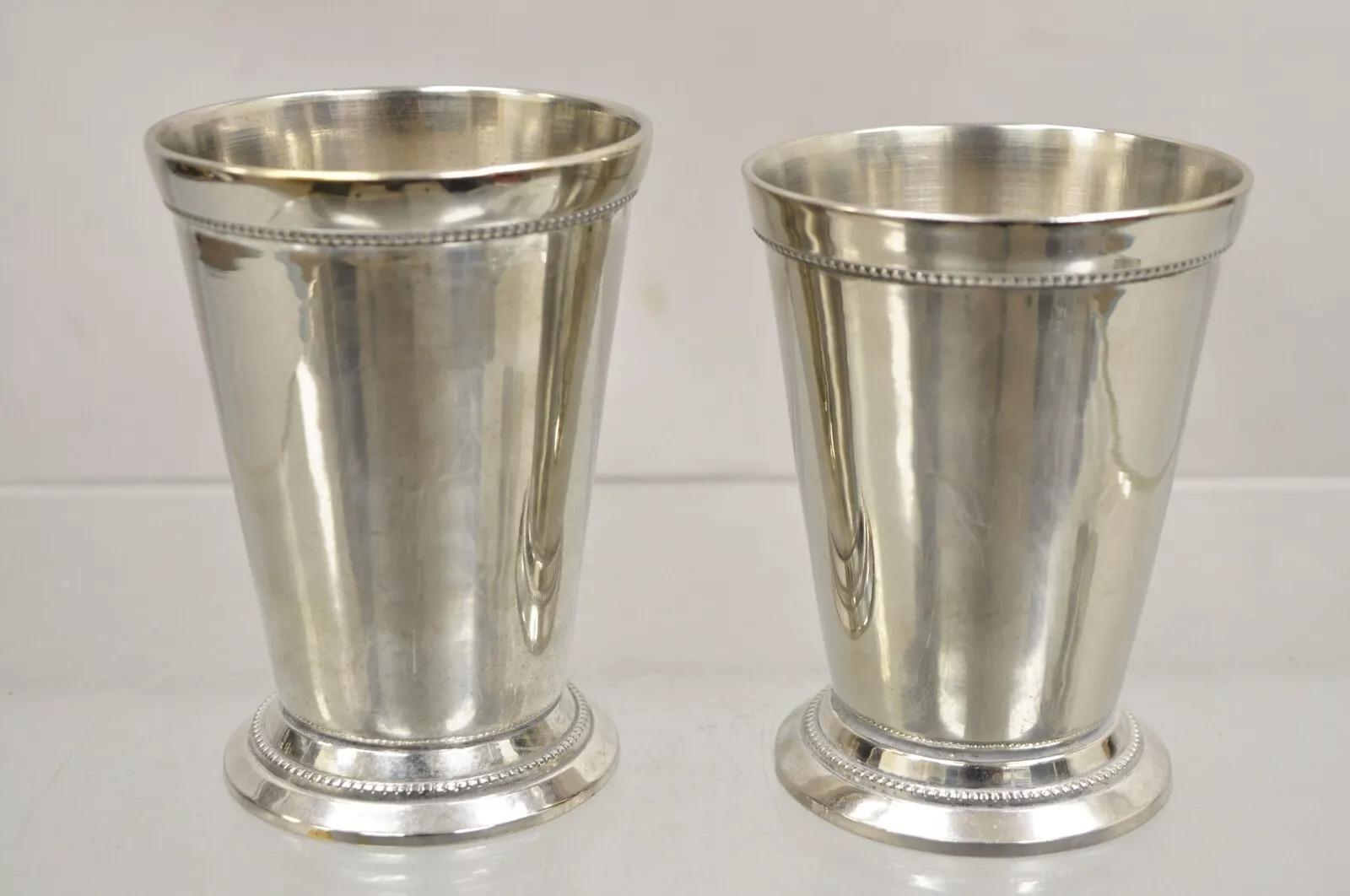 Vintage Mint Julep Vaso Copa plateado attr Patrick Henry Italia - Set de 6 2