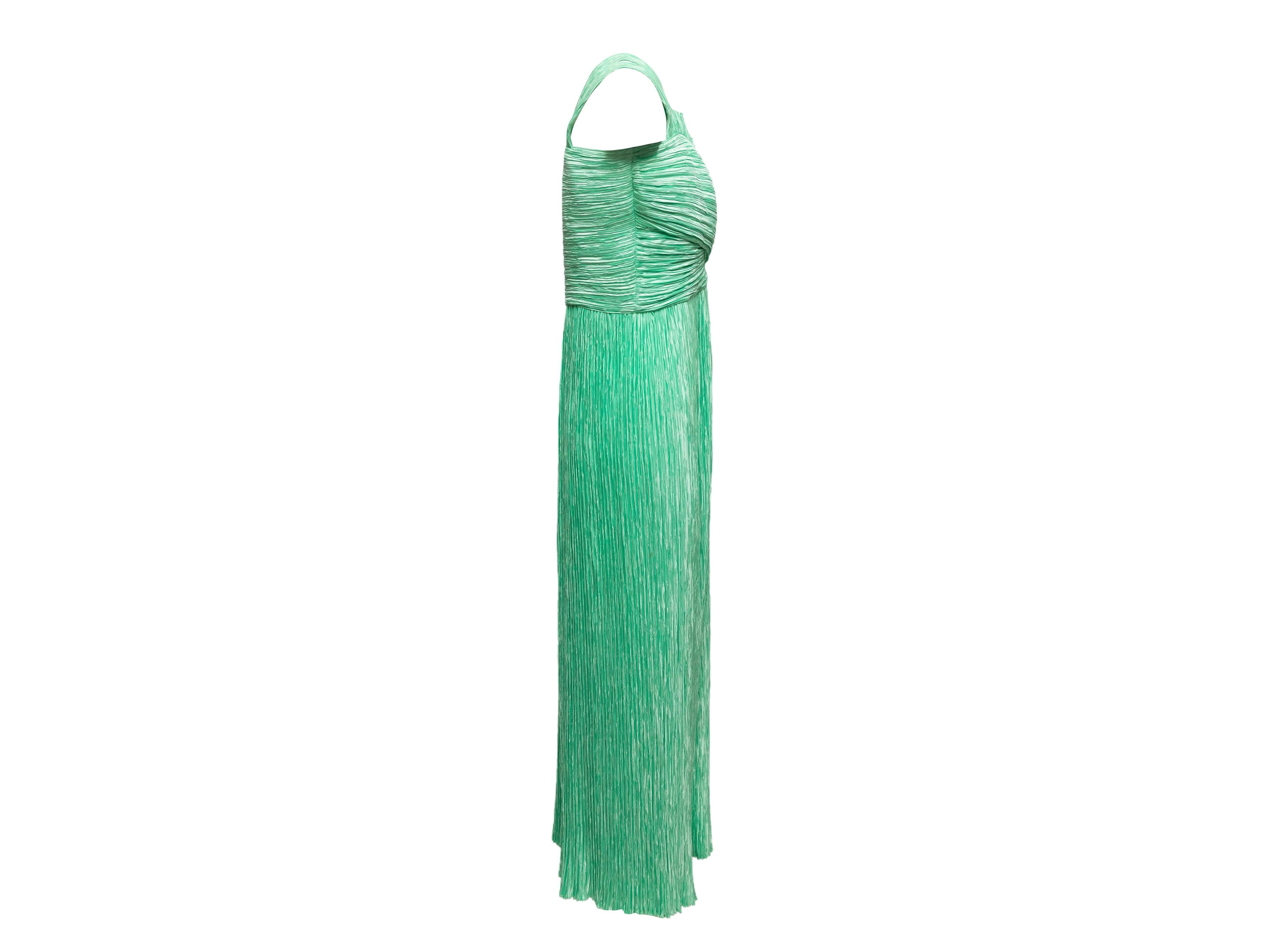 Blue Vintage Mint Mary McFadden Plisse Sleeveless Dress Size US 14 For Sale