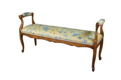 Banc de fenêtre vintage Minton Spidell en noyer, style provincial français, avec coussins