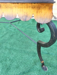 Vintage Minton Spidell Gold Gilt scalloped edge massive iron coffee table