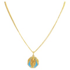 Vintage MIraculous Virgin Mary Pendant Necklace
