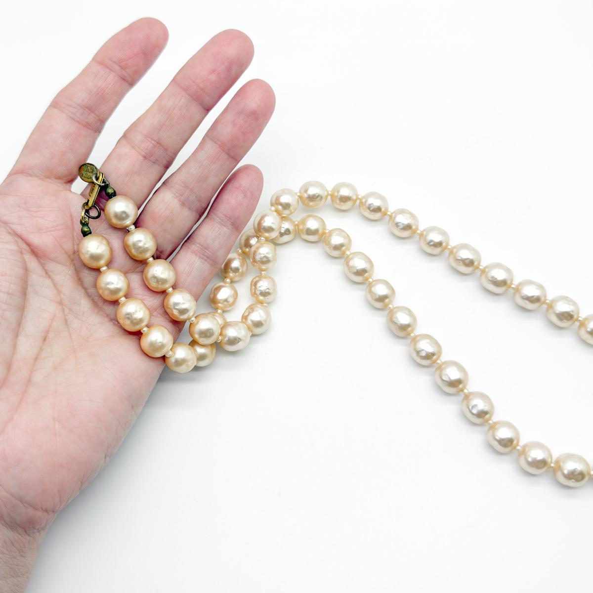 Donna Vintage Miriam Haskell Collana di perle barocche 1950s in vendita