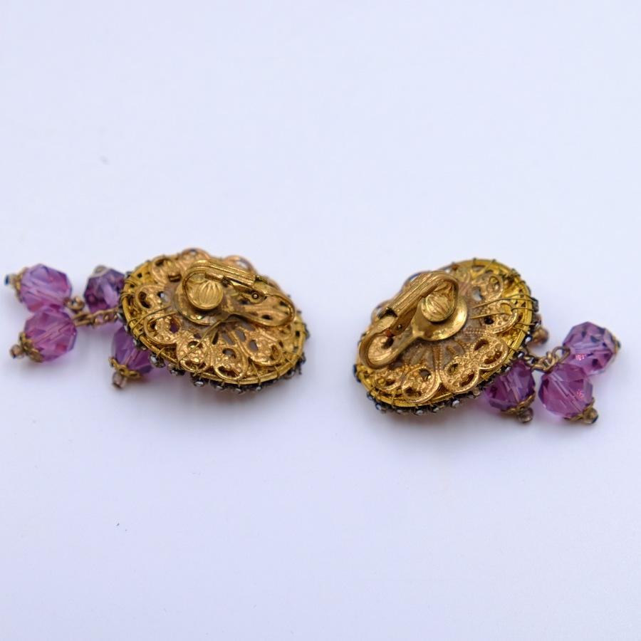 Vintage Miriam Haskell Earrings 1950s In Excellent Condition For Sale In Austin, TX