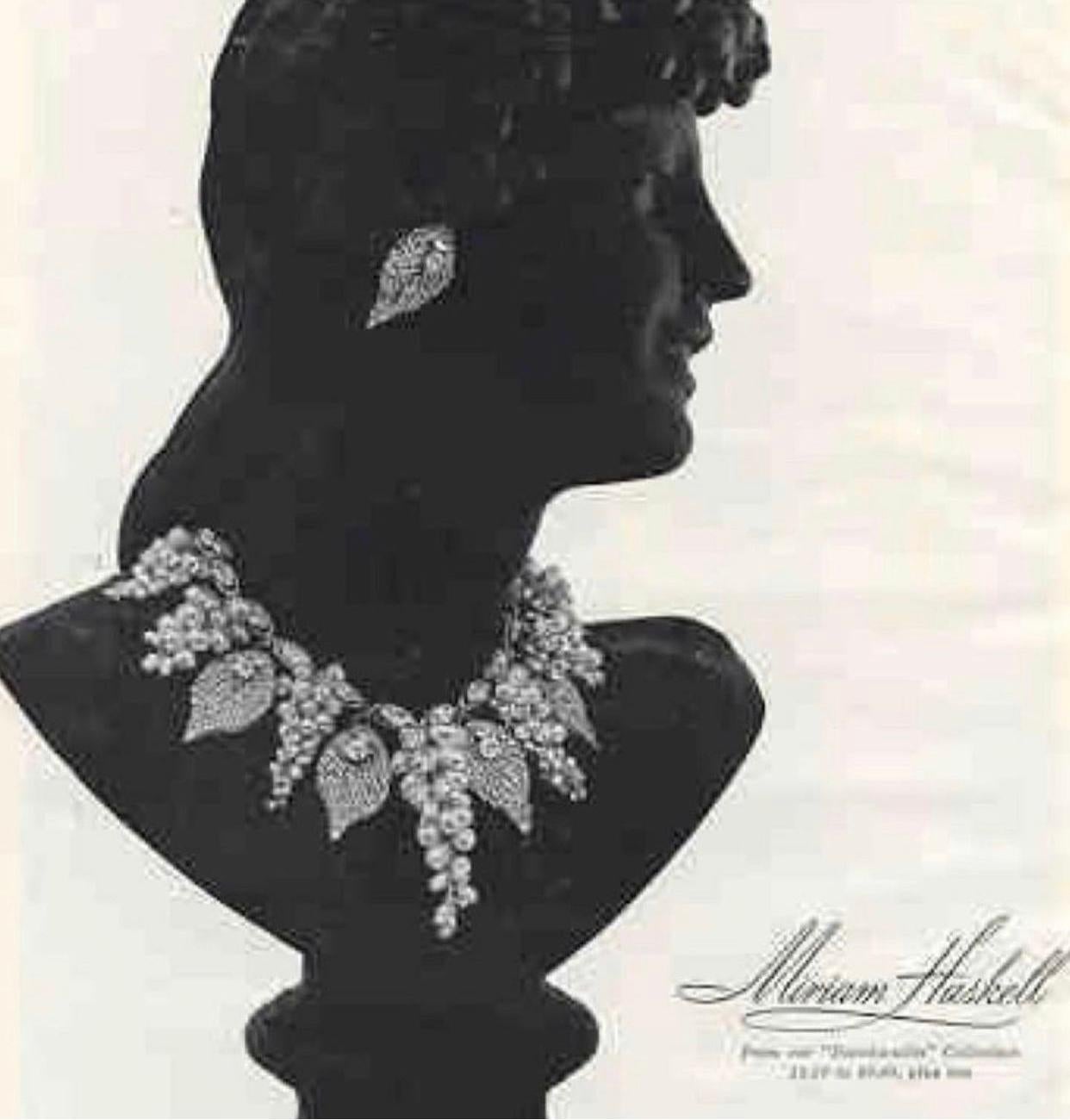 Women's Vintage Miriam Haskell Grape Cluster Earrings  For Sale