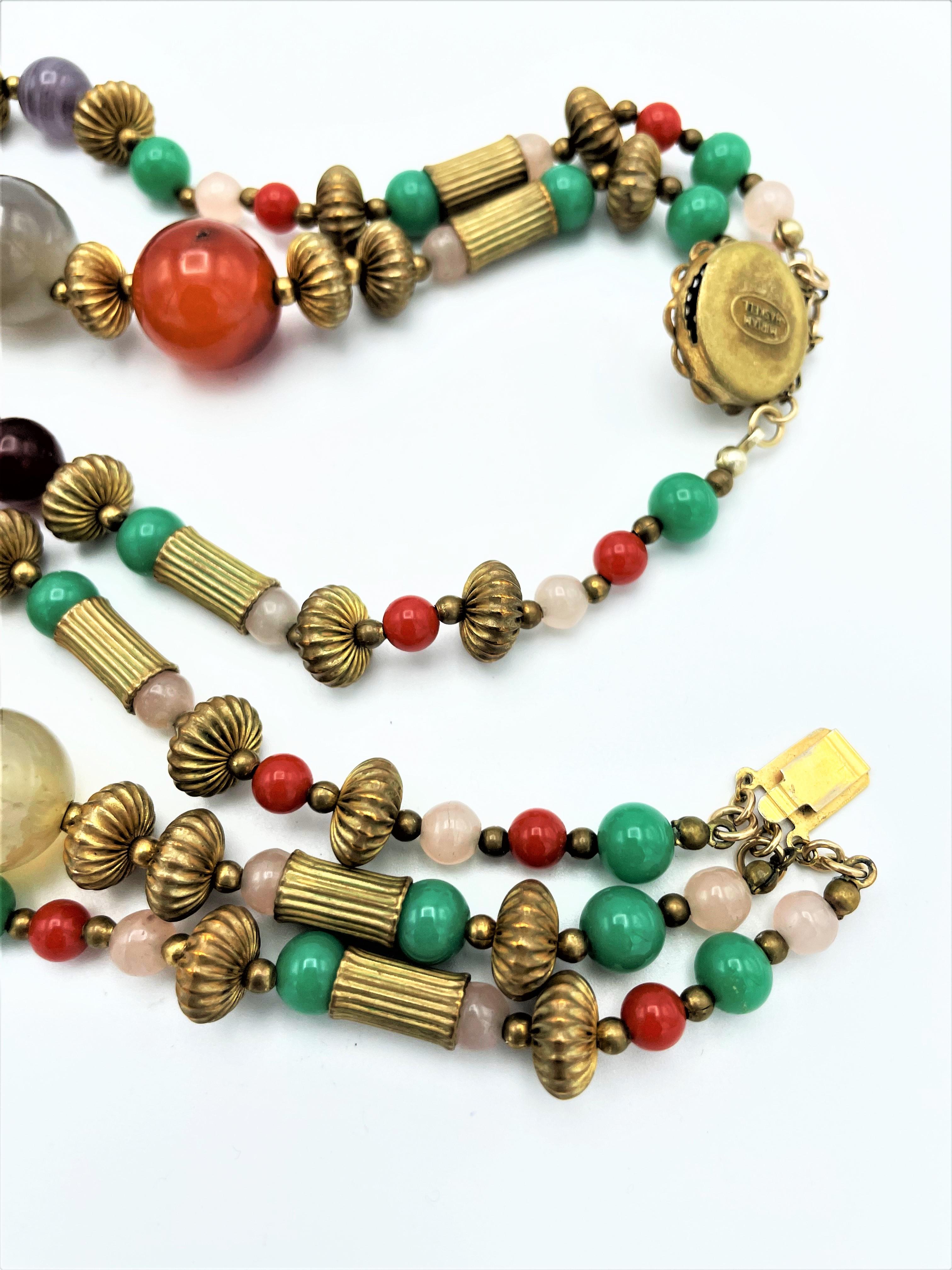 Miriam Haskell Vintage-Halskette, Achat und Glasperlen, Jade ähnlich  1950er Jahre USA (Kunsthandwerker*in) im Angebot