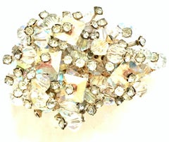 Vintage Miriam Haskell Style Glass Bead Abstract Dangle Brooch