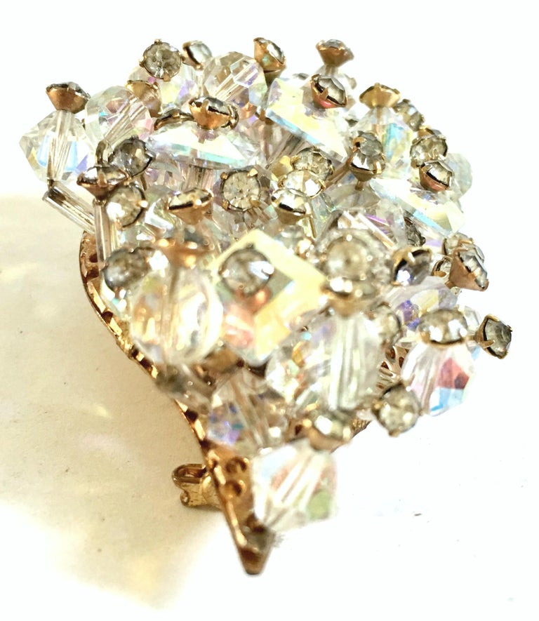 Download Vintage Miriam Haskell Style Glass Bead Abstract Dangle Brooch For Sale at 1stdibs