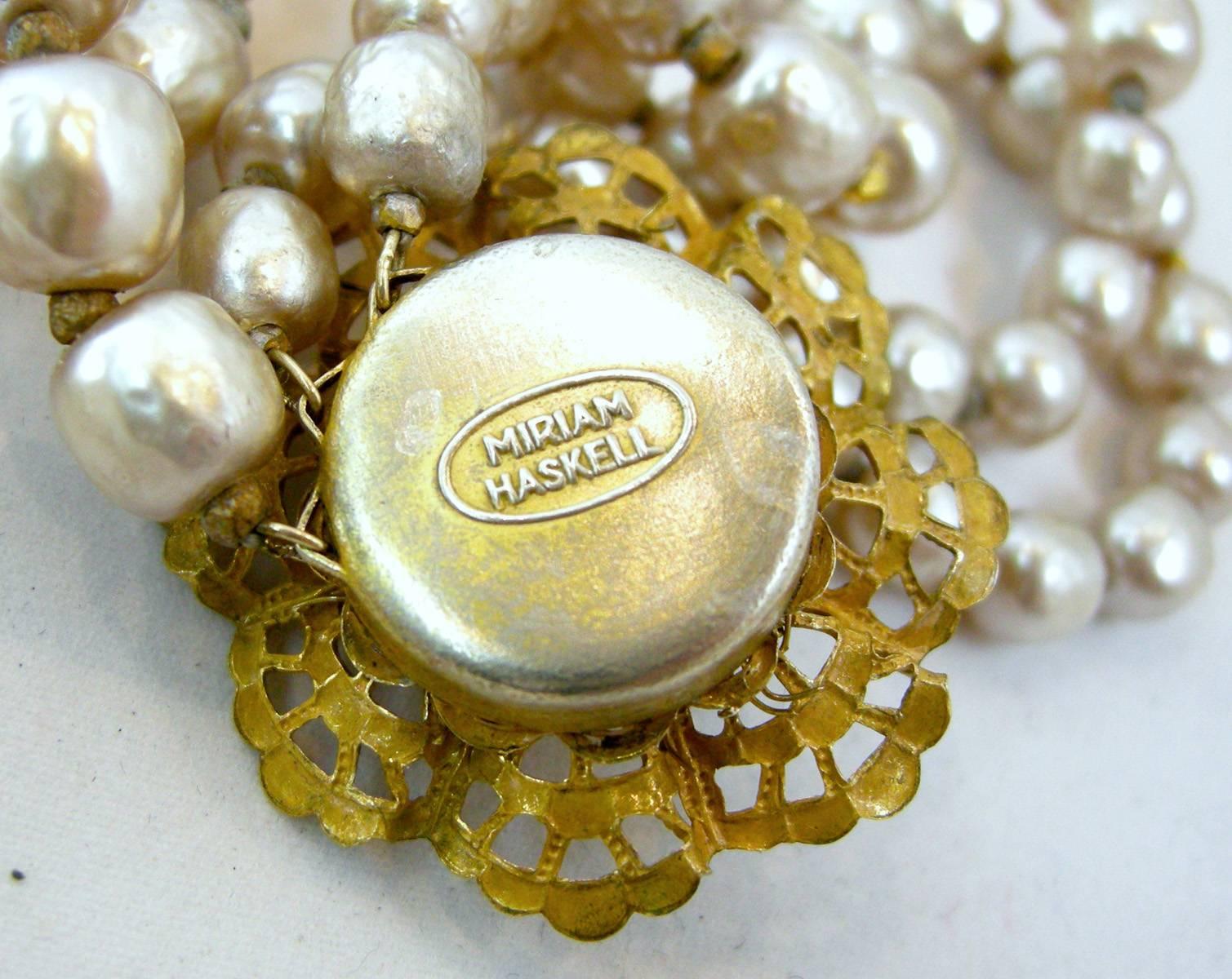 miriam haskell pearl necklace vintage