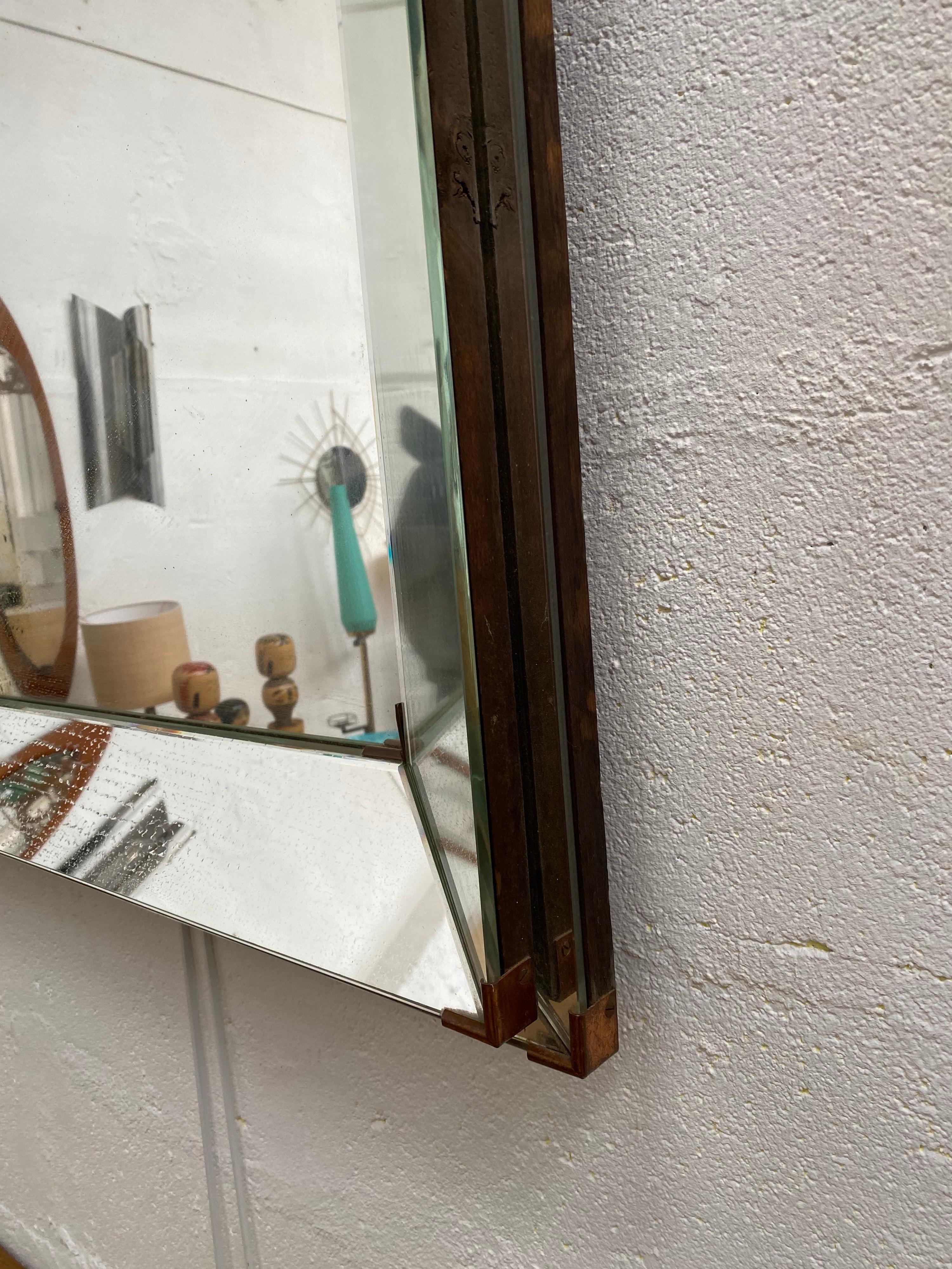 Modern Vintage Mirror Attributed to Jacques Adnet