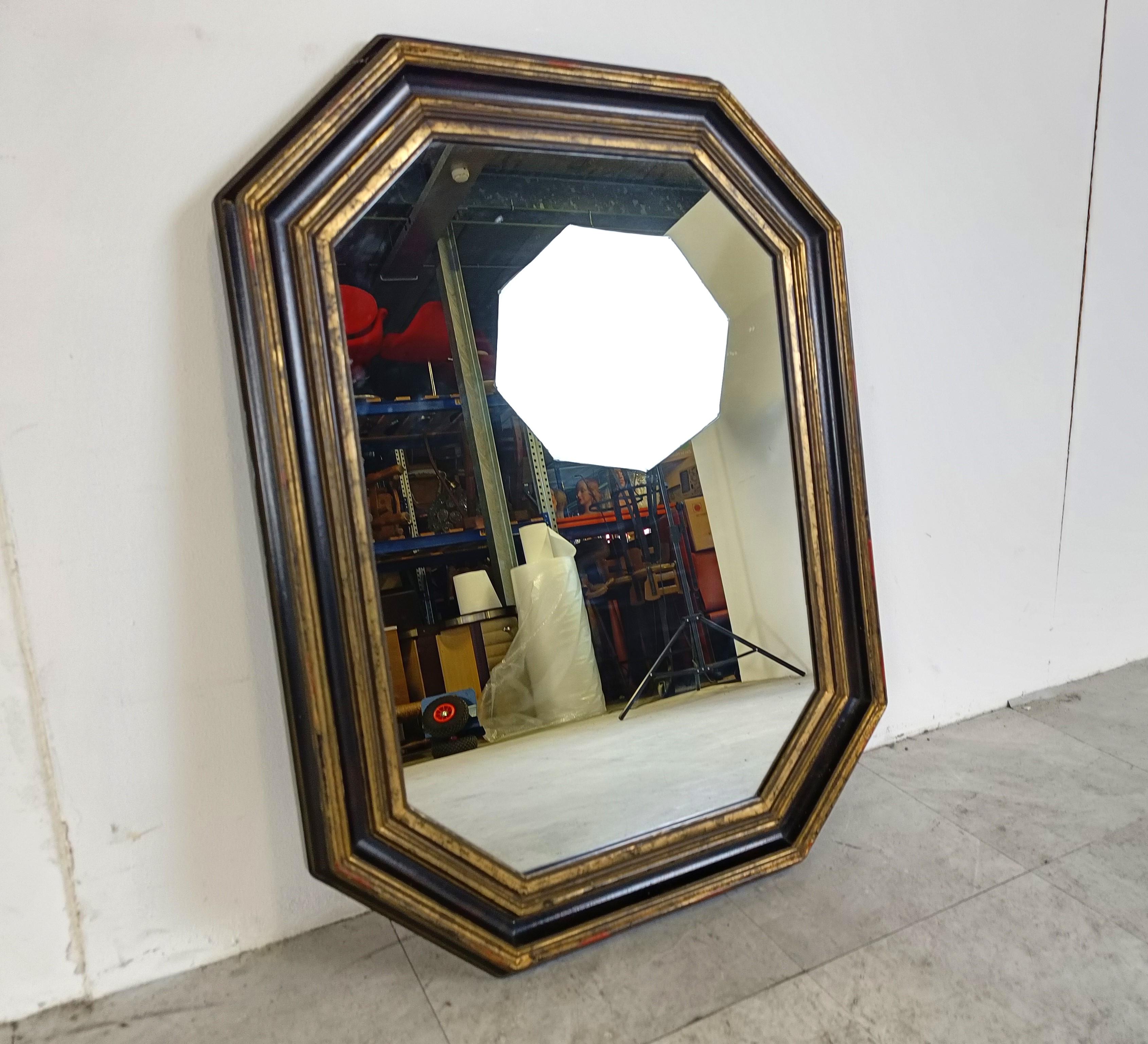 Gilt Vintage mirror by Deknudt, 1970s For Sale