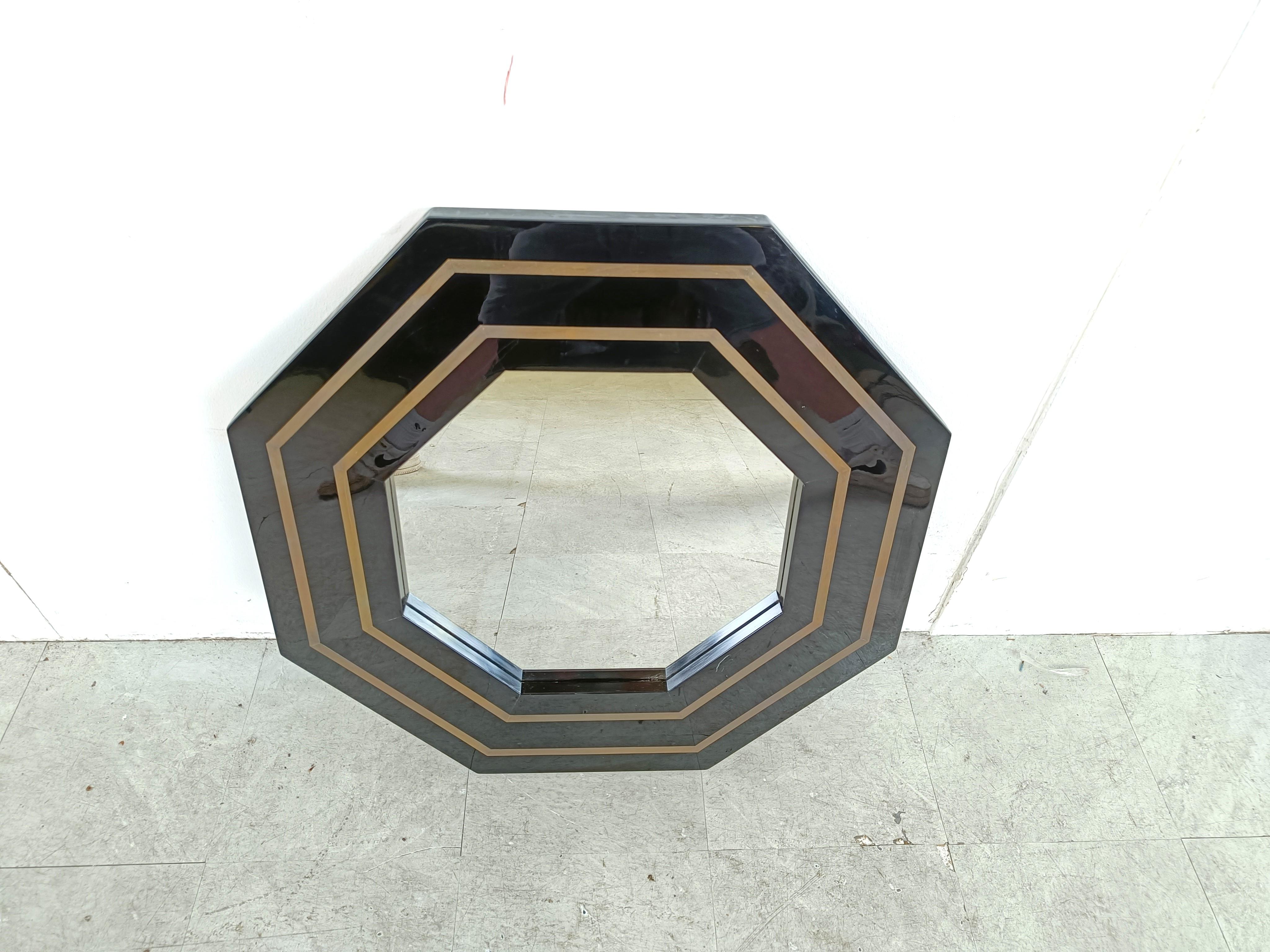 French Vintage mirror by Jean Claude Mahey, 1970s